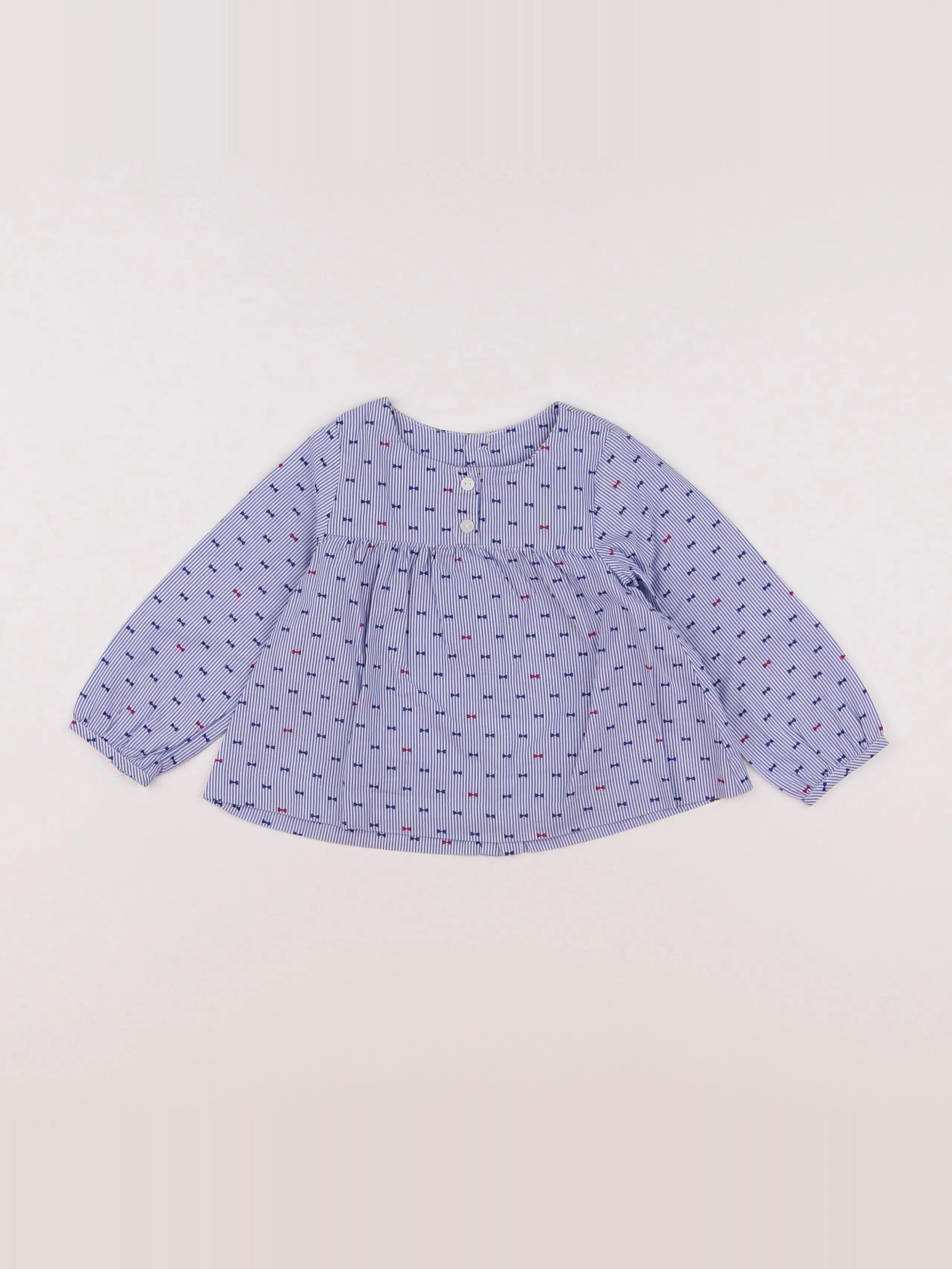 Jacadi - blouse bleu - 12 mois