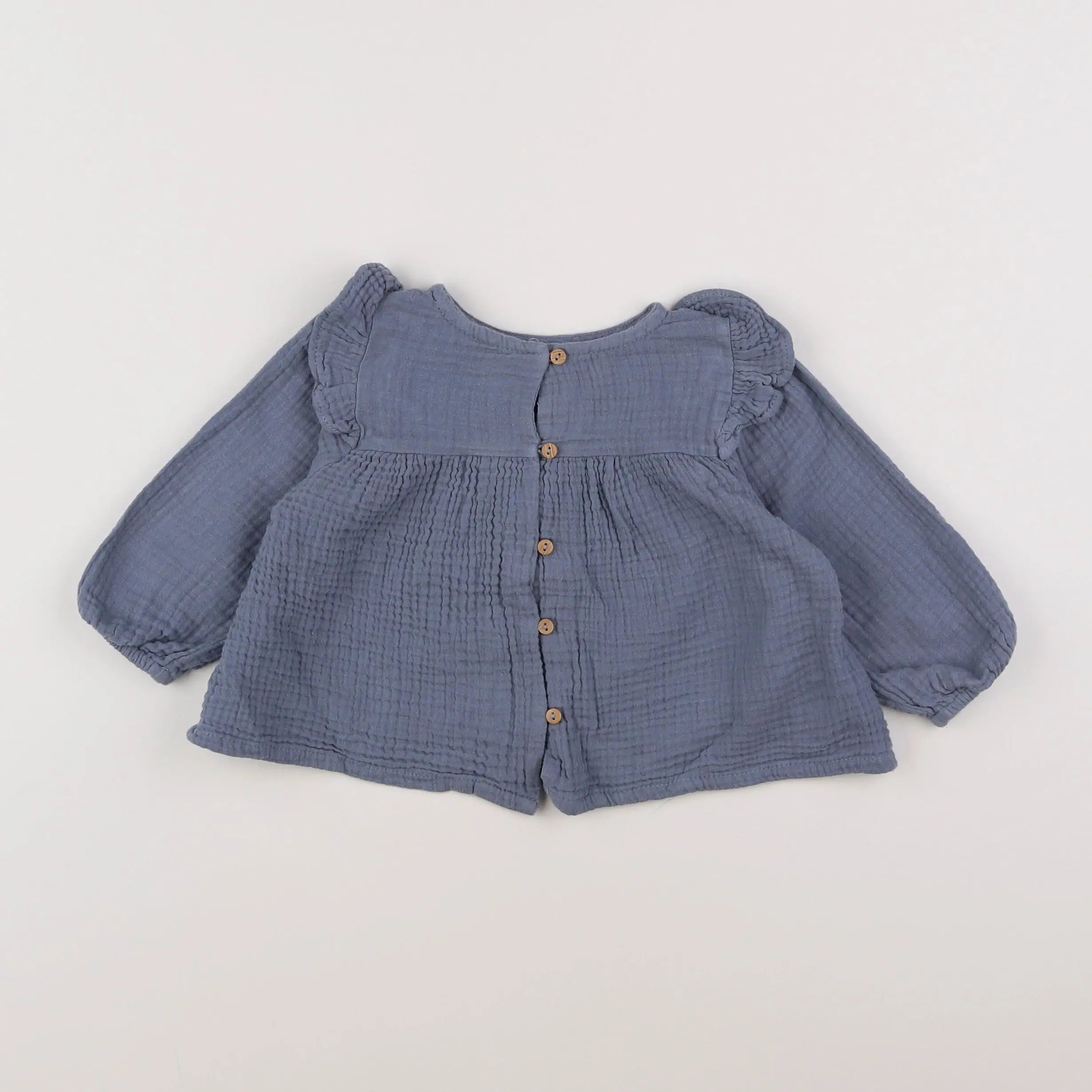 Vertbaudet - blouse bleu - 12 mois