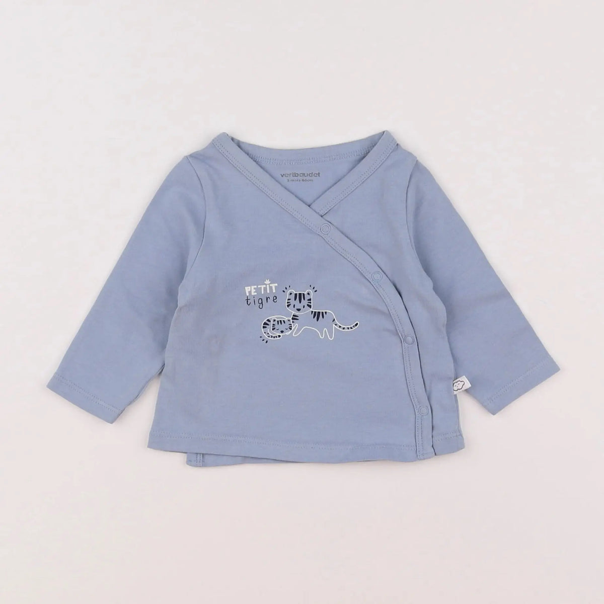 Vertbaudet - tee-shirt bleu - 3 mois
