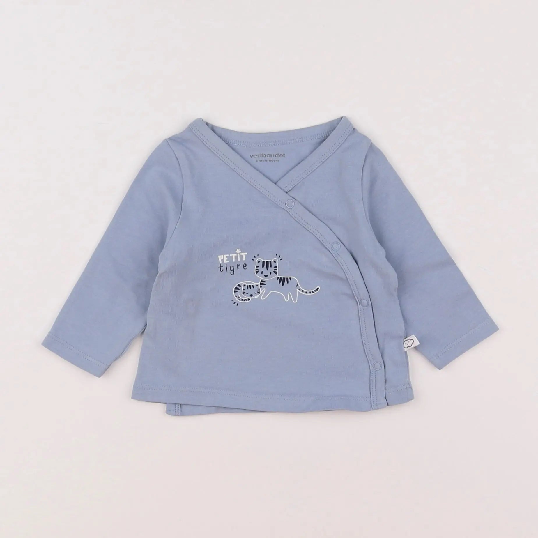 Vertbaudet - tee-shirt bleu - 3 mois