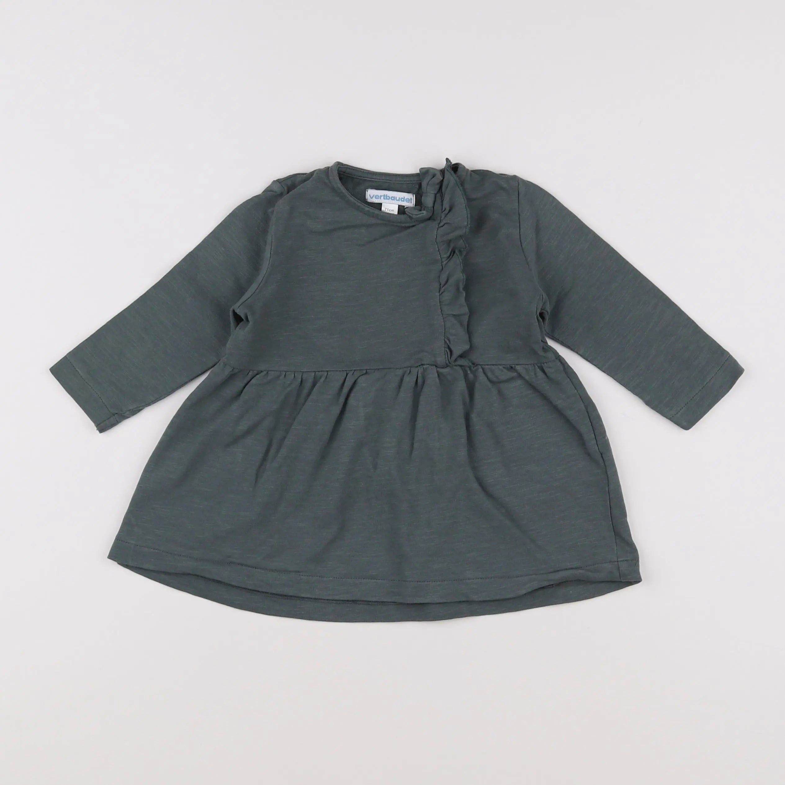 Vertbaudet - robe vert - 9 mois