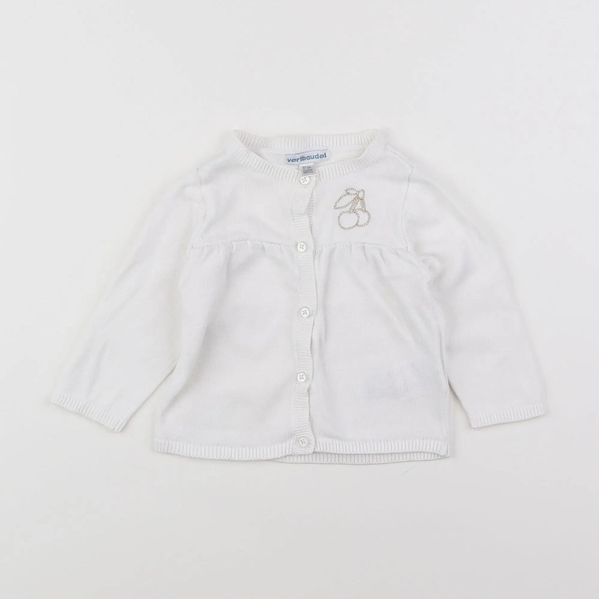 Vertbaudet - gilet blanc - 6 mois