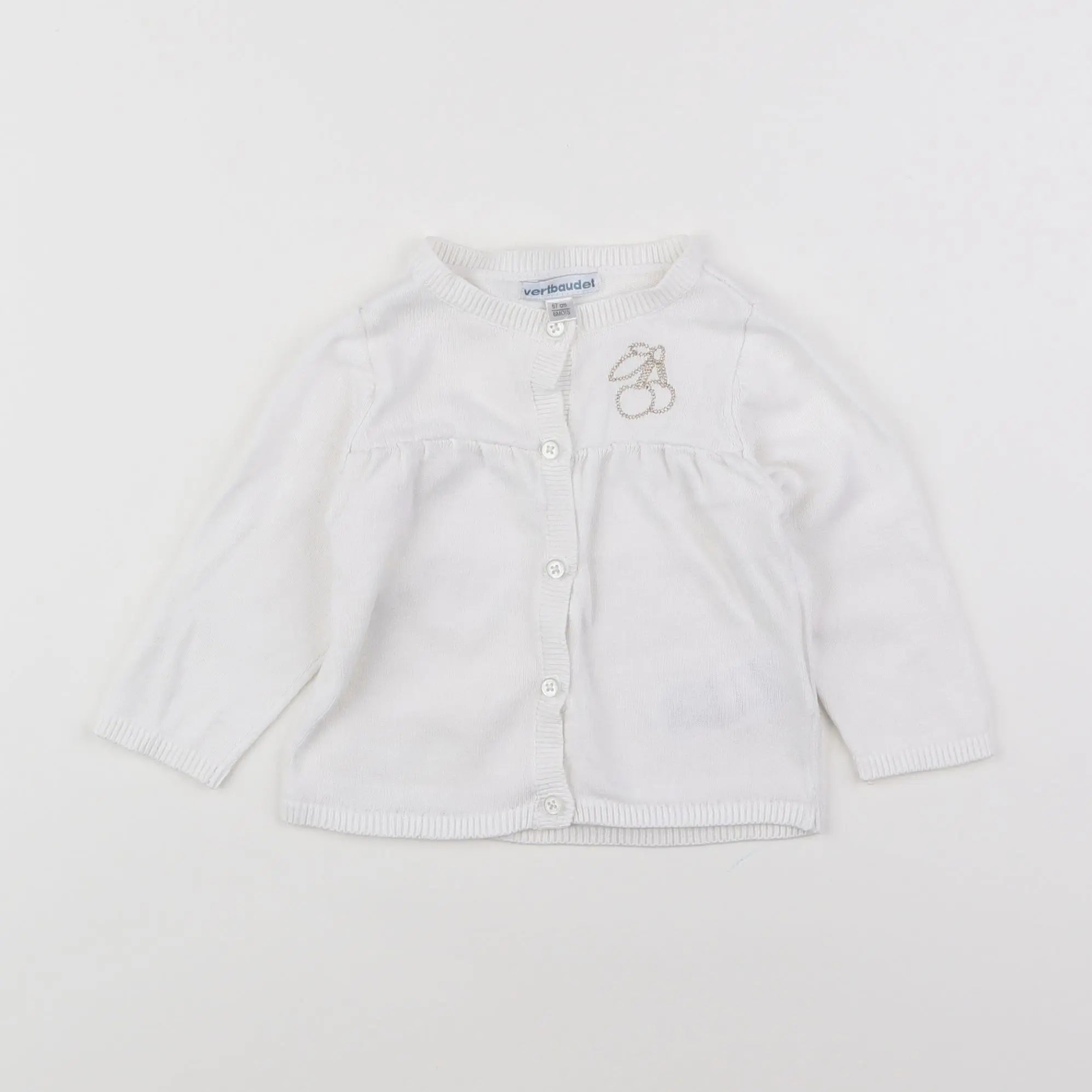 Vertbaudet - gilet blanc - 6 mois