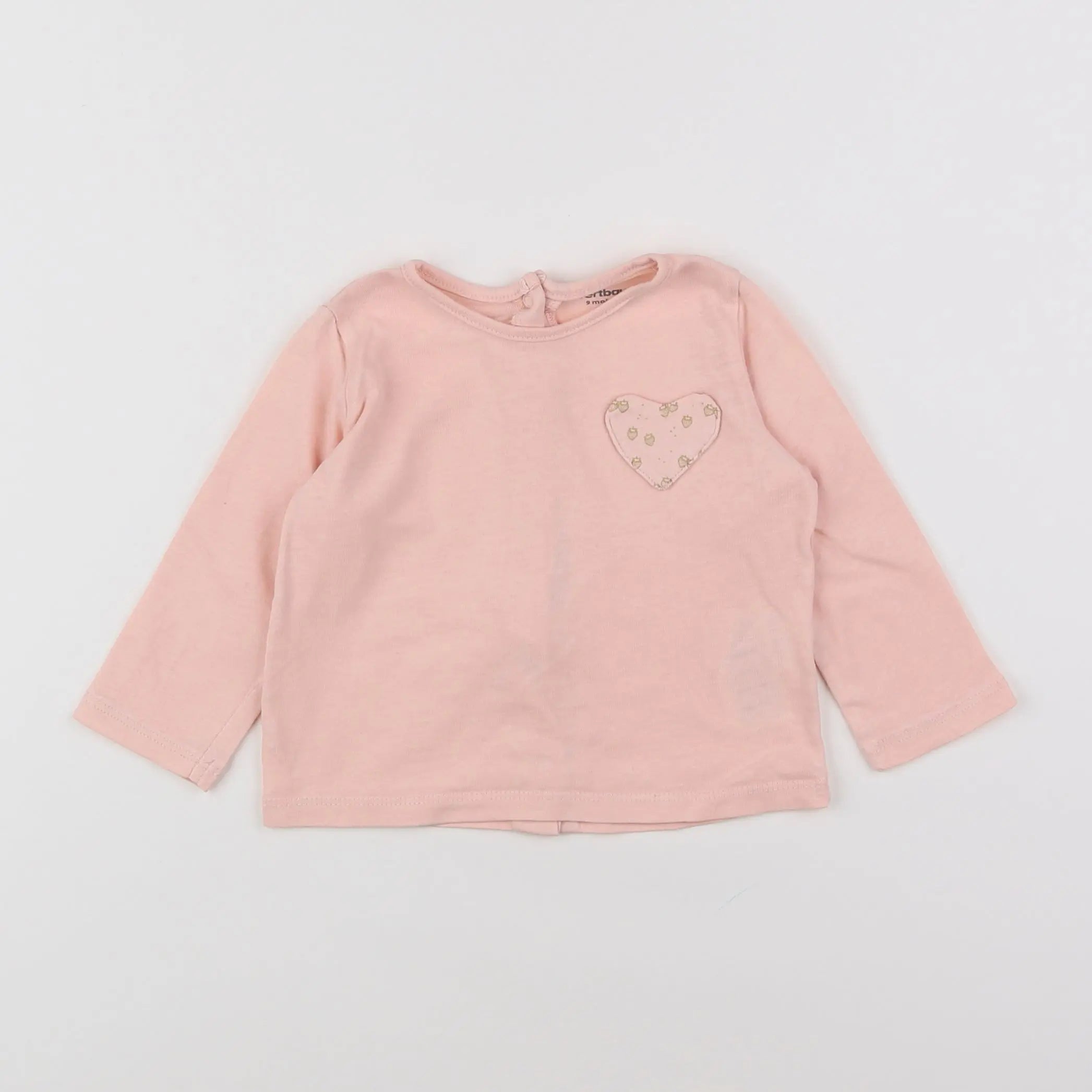 Vertbaudet - tee-shirt rose - 9 mois