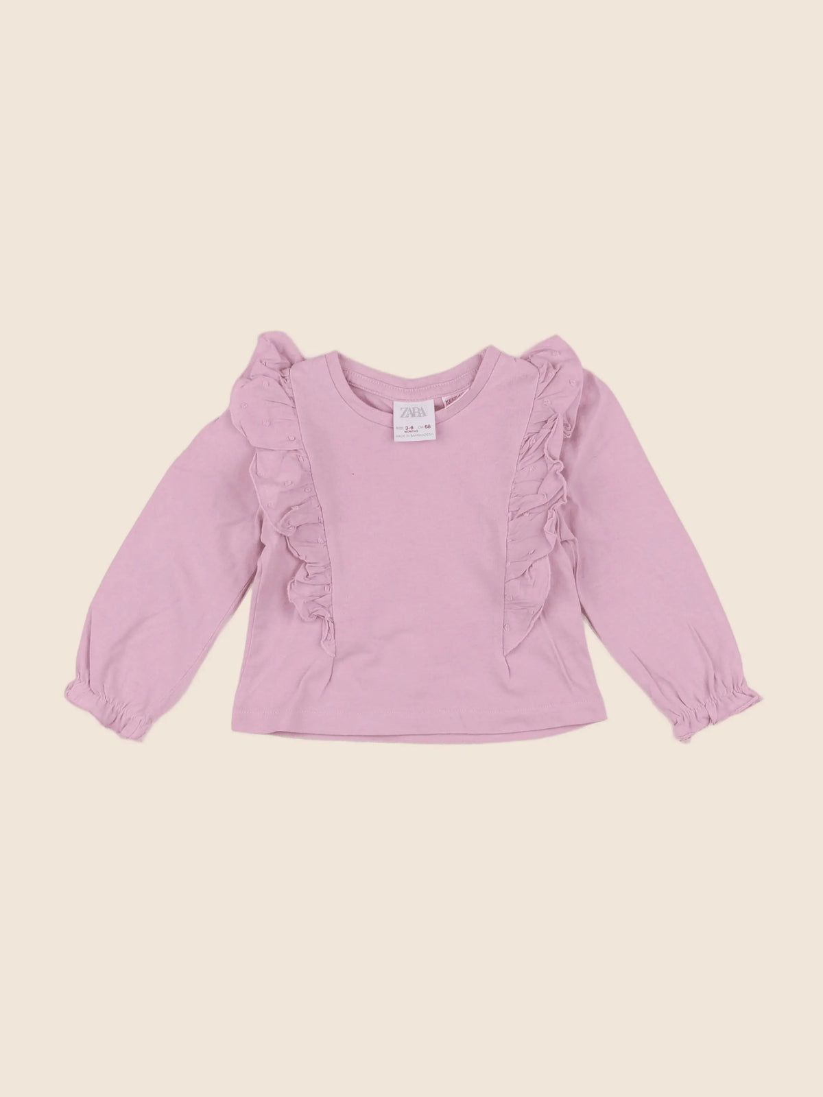 Zara - tee-shirt violet - 3/6 mois