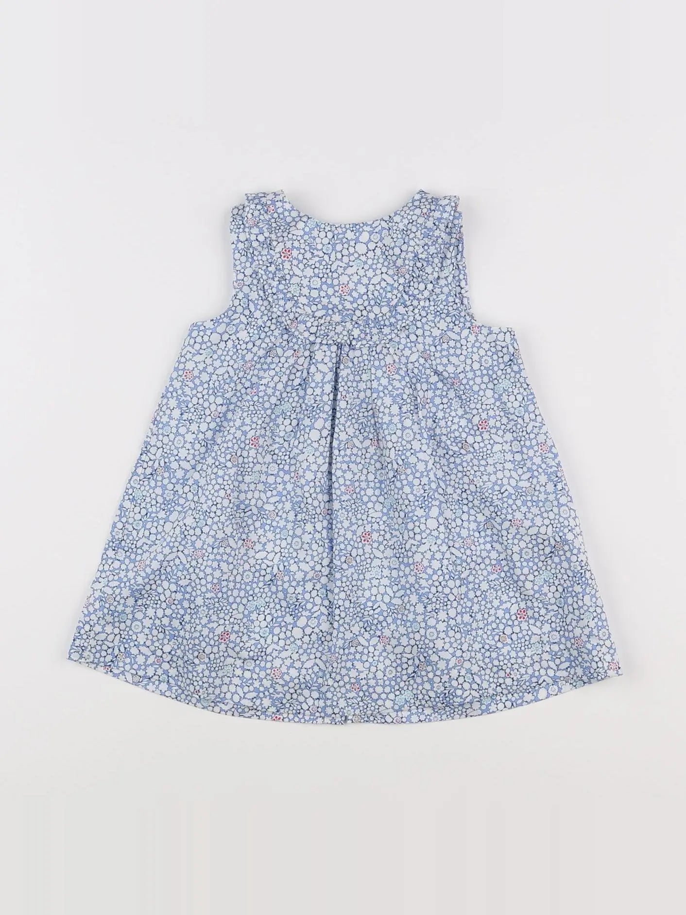 Jacadi - robe liberty bleu, blanc - 12 mois