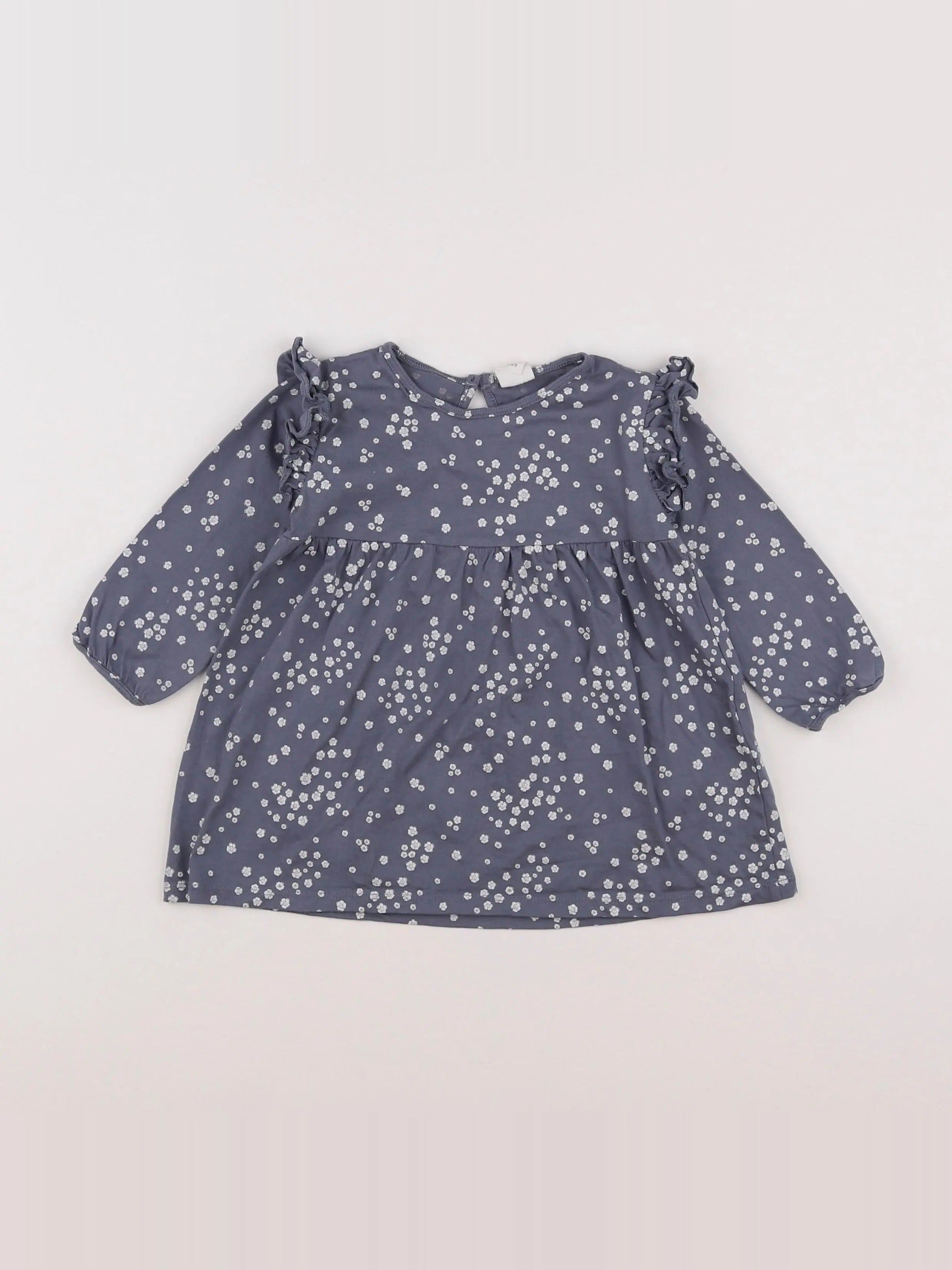 H&M - robe bleu - 6/9 mois