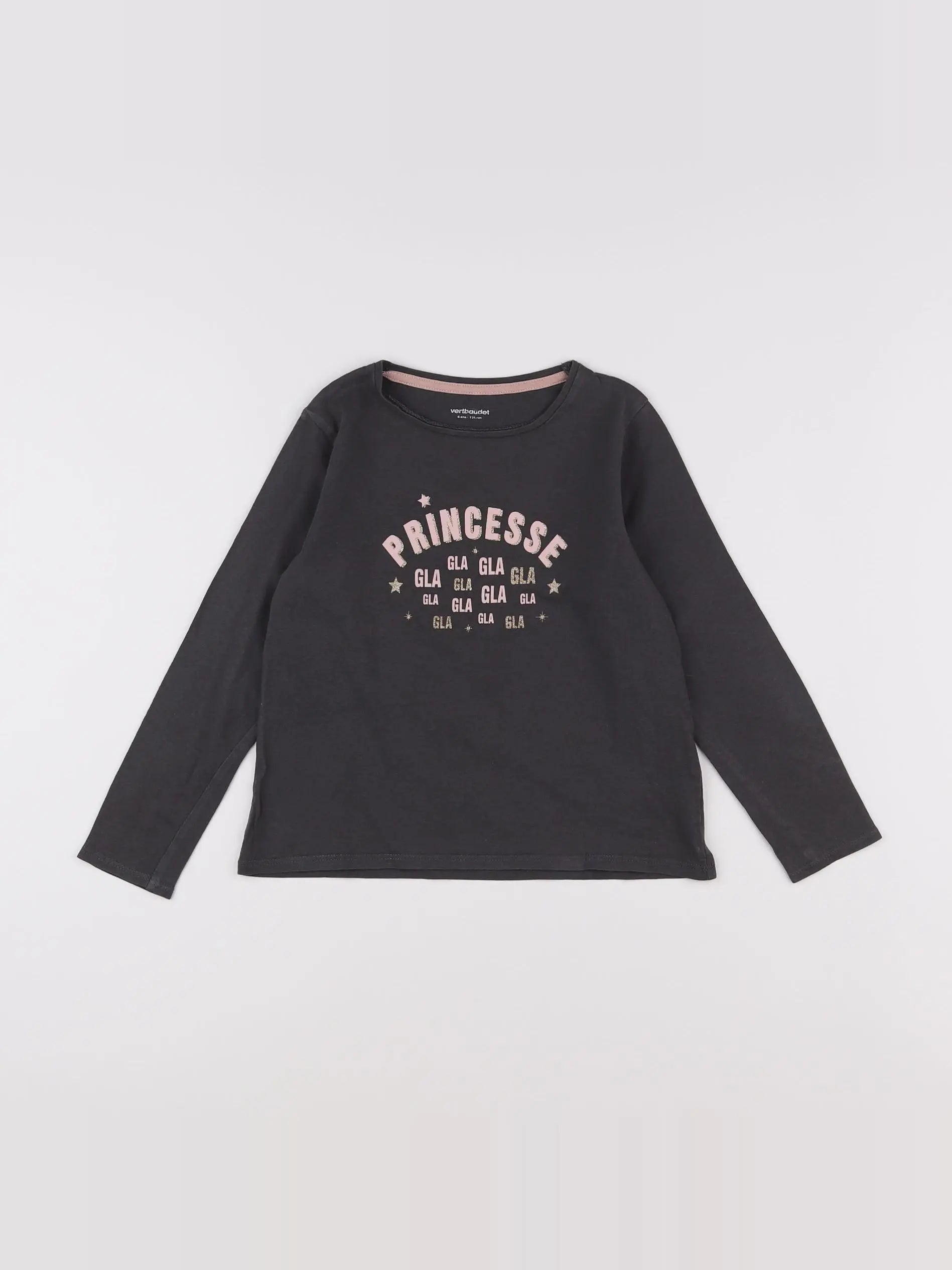 Vertbaudet - tee-shirt gris - 6 ans