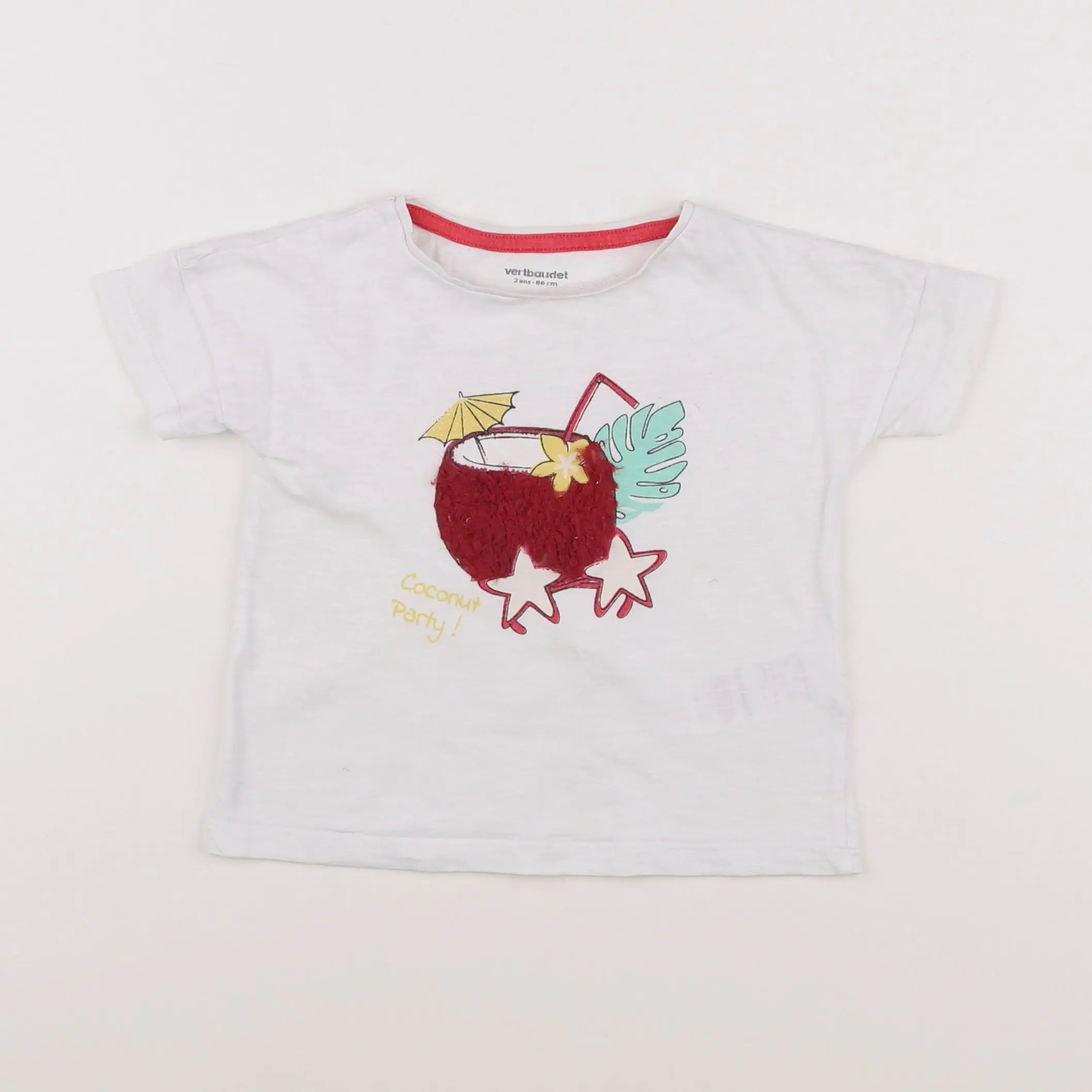 Vertbaudet - tee-shirt blanc - 2 ans