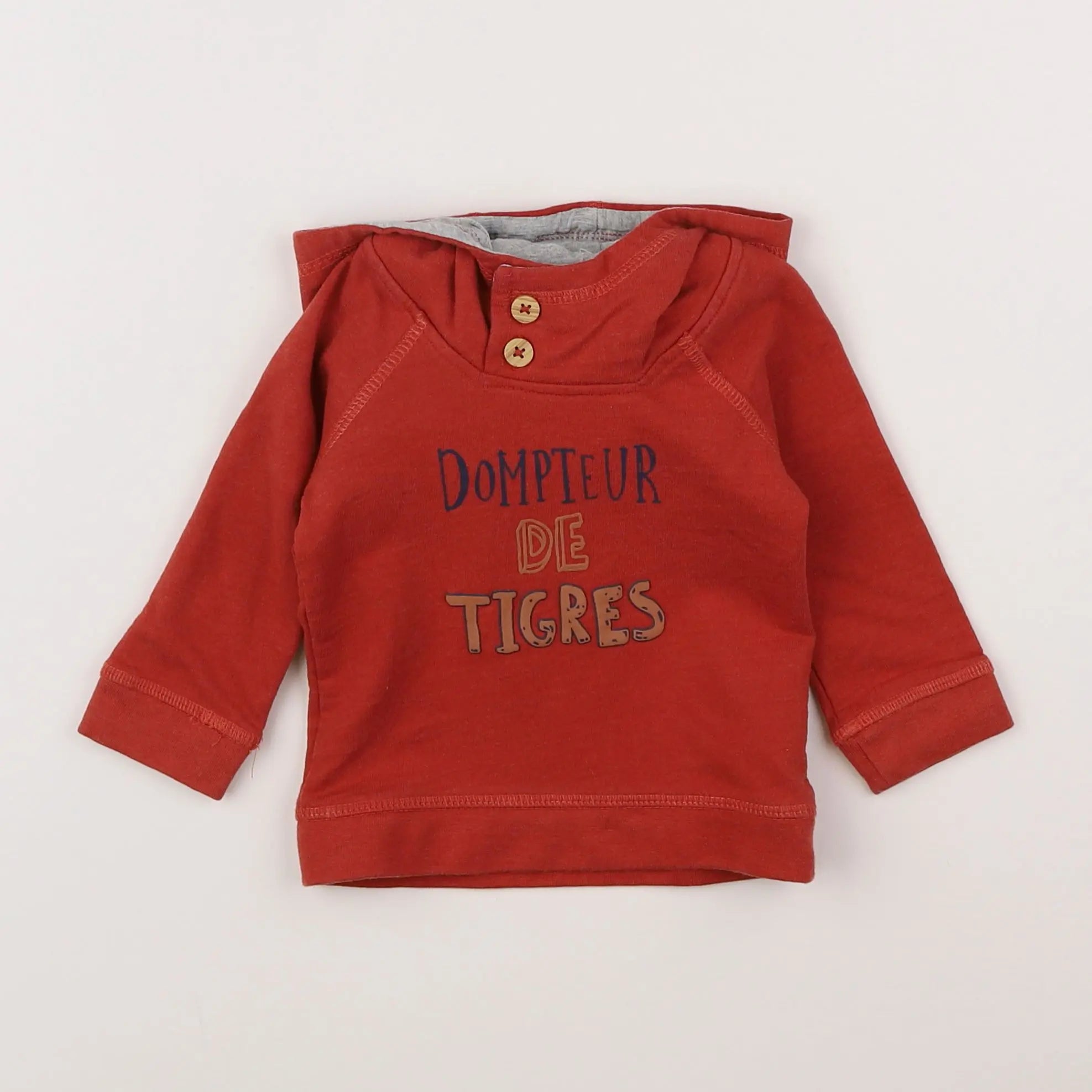 Vertbaudet - sweat rouge - 6 mois
