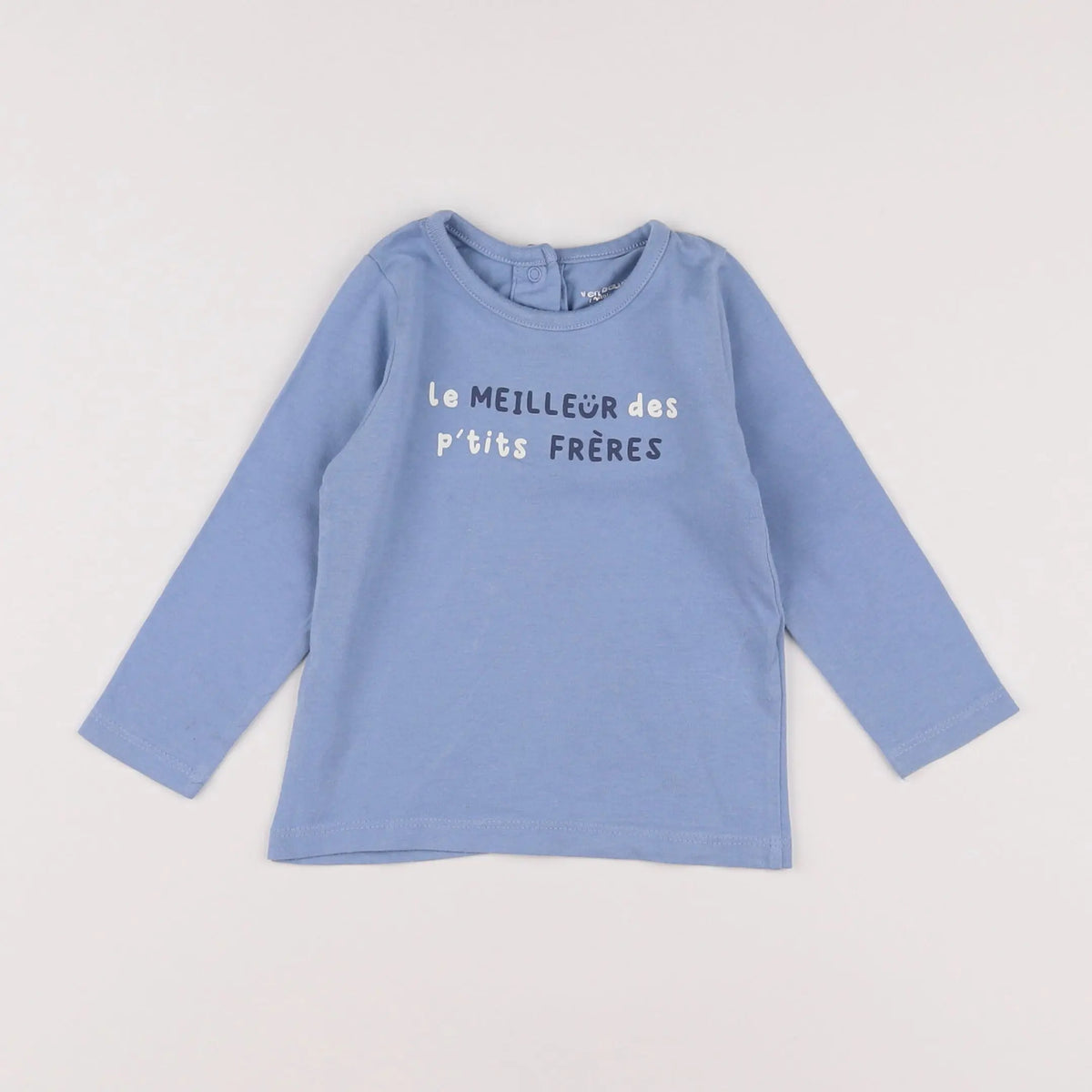 Vertbaudet - tee-shirt bleu - 12 mois