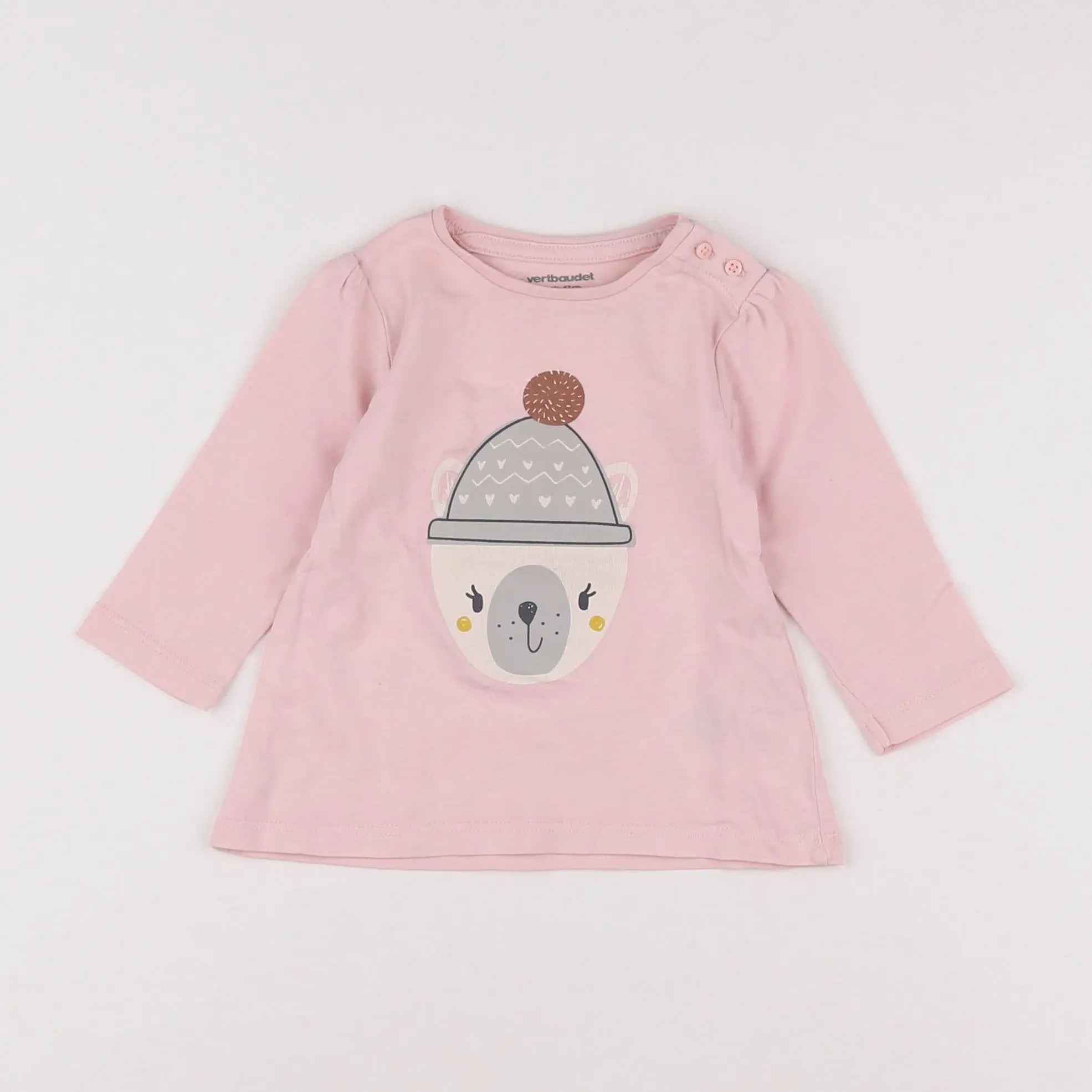 Vertbaudet - tee-shirt rose - 6 mois