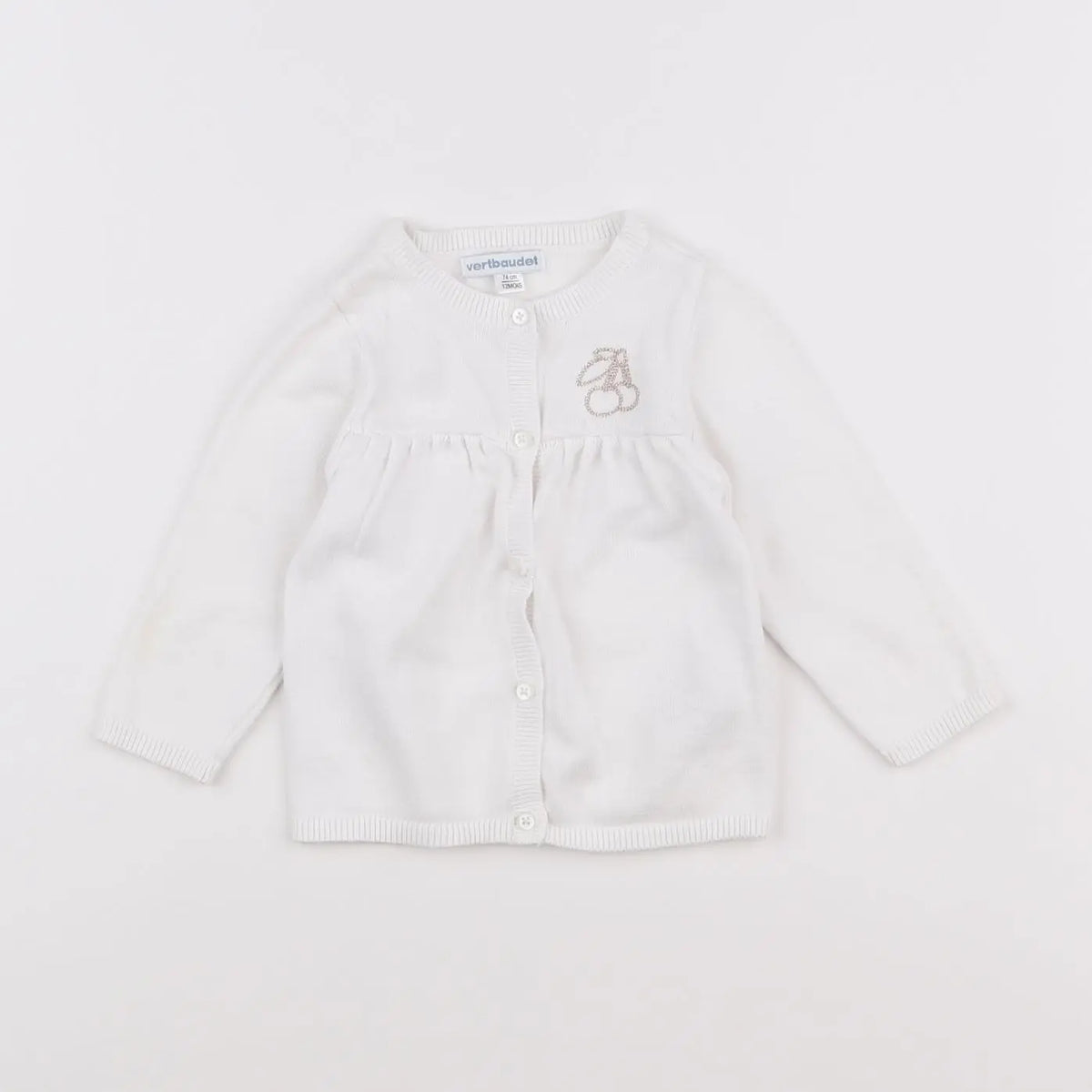 Vertbaudet - gilet blanc - 12 mois