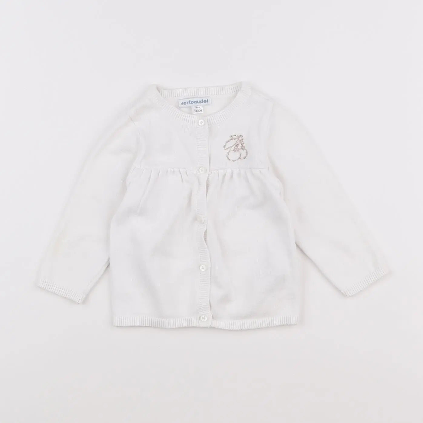 Vertbaudet - gilet blanc - 12 mois