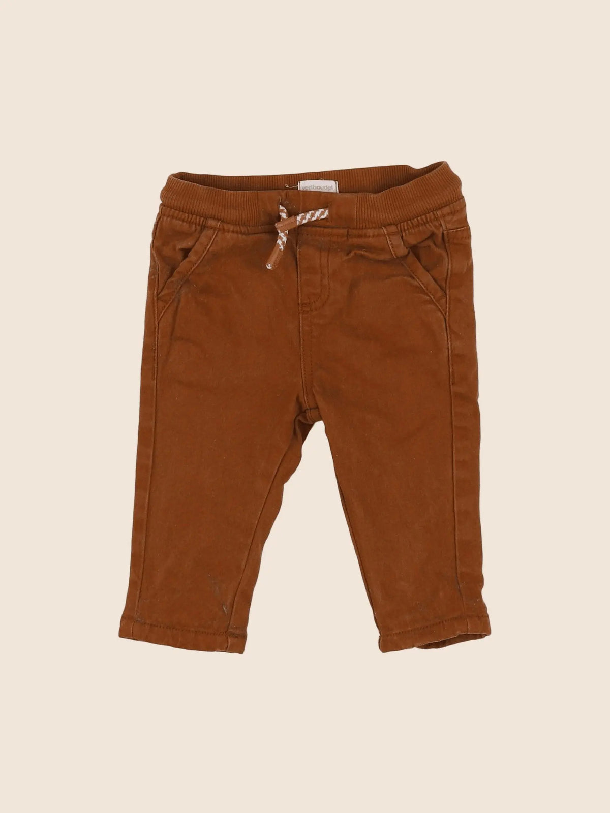 Vertbaudet - pantalon marron - 6 mois