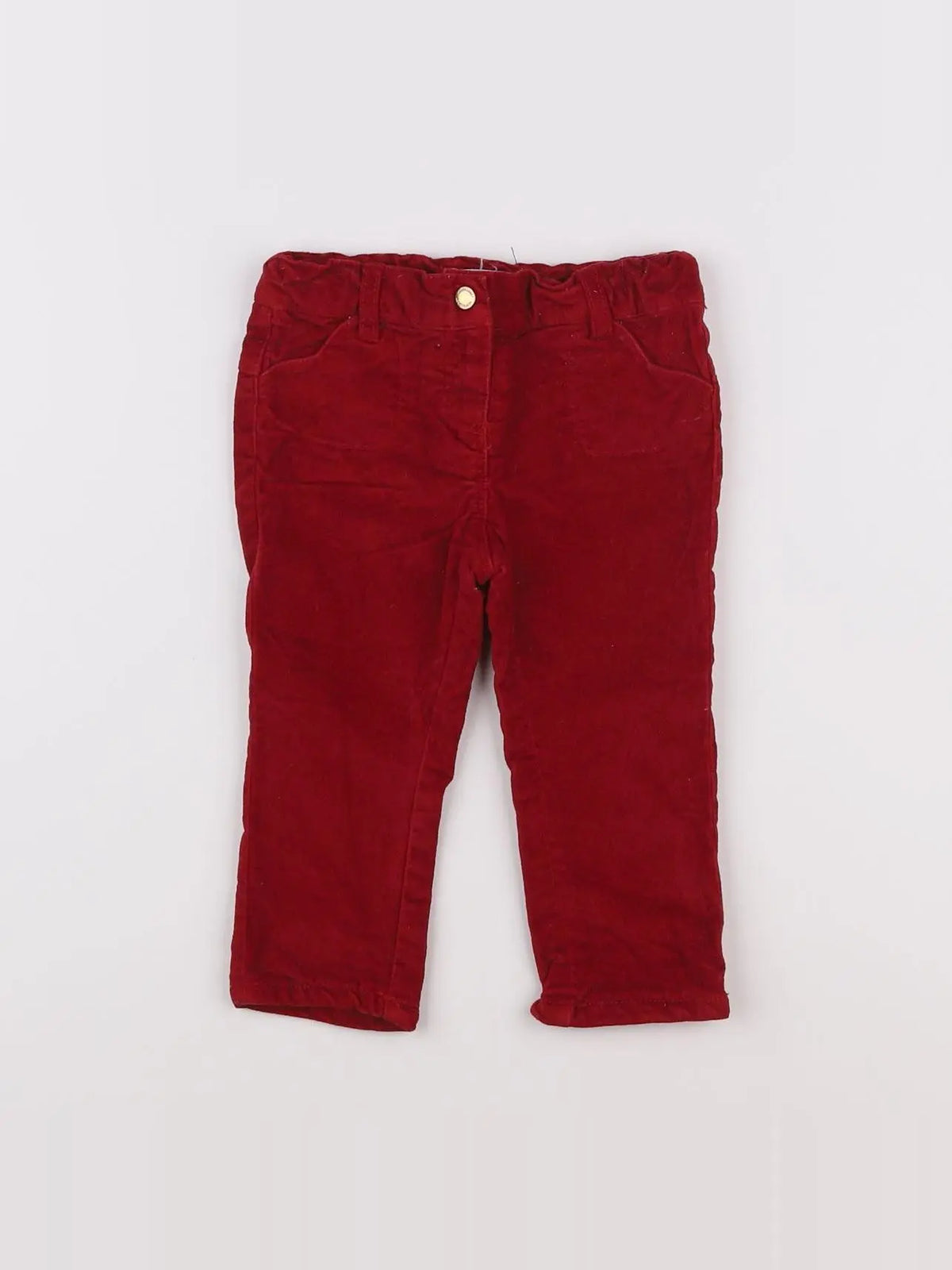 Vertbaudet - pantalon rouge - 9 mois