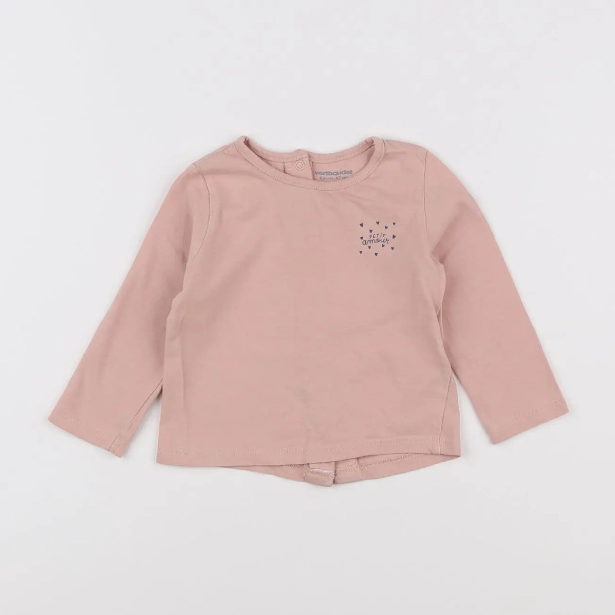 Vertbaudet - tee-shirt rose - 6 mois