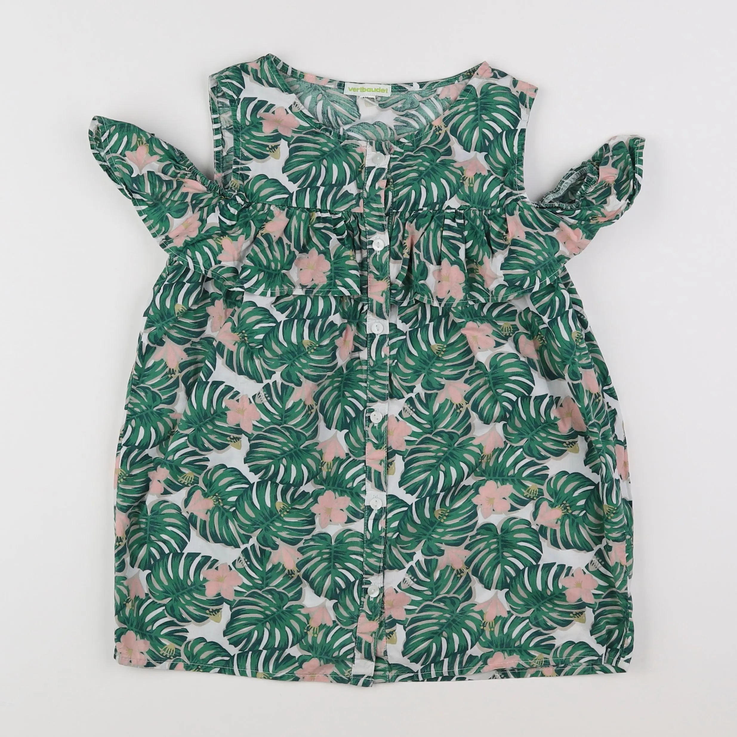 Vertbaudet - blouse vert - 10 ans