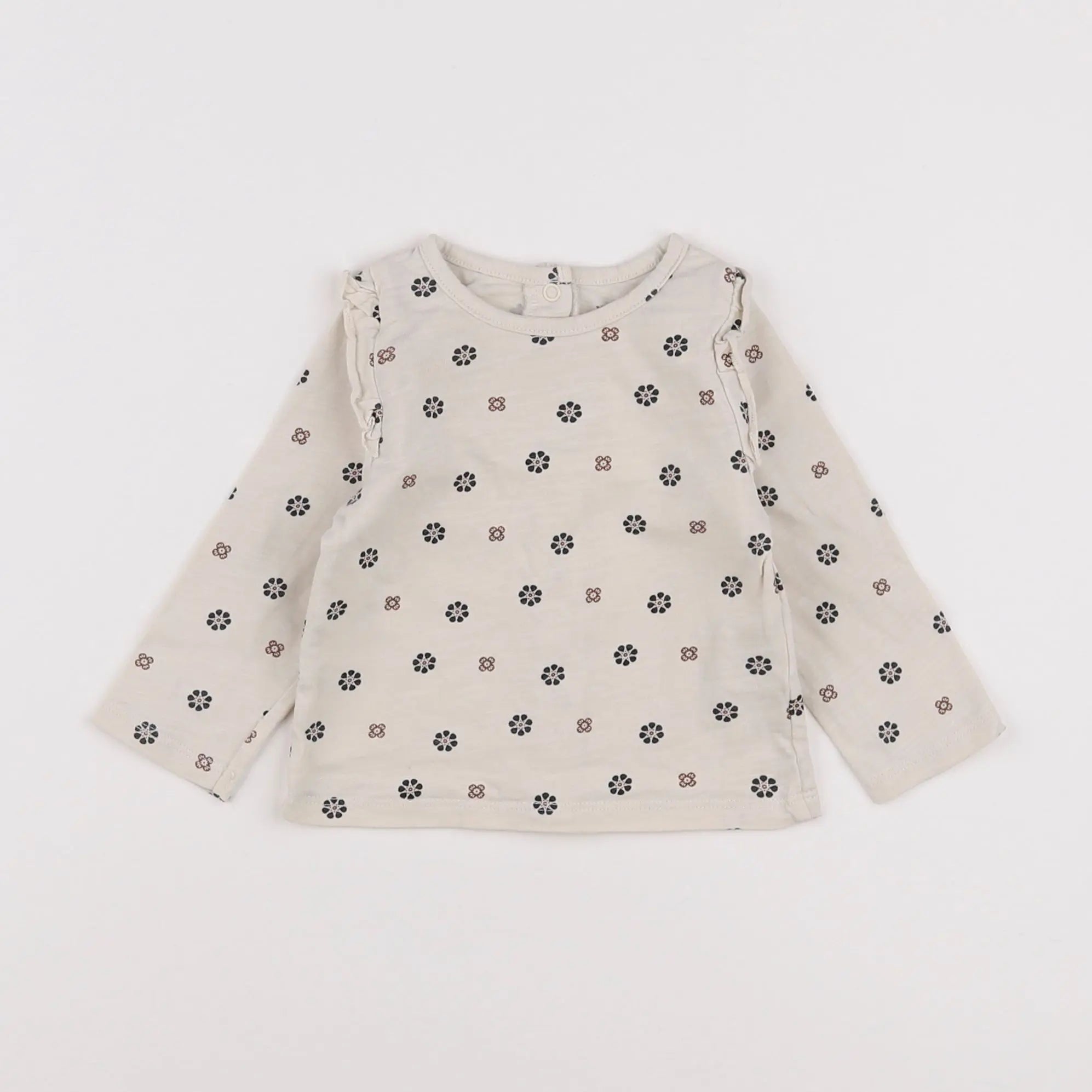 Vertbaudet - tee-shirt beige - 6 mois