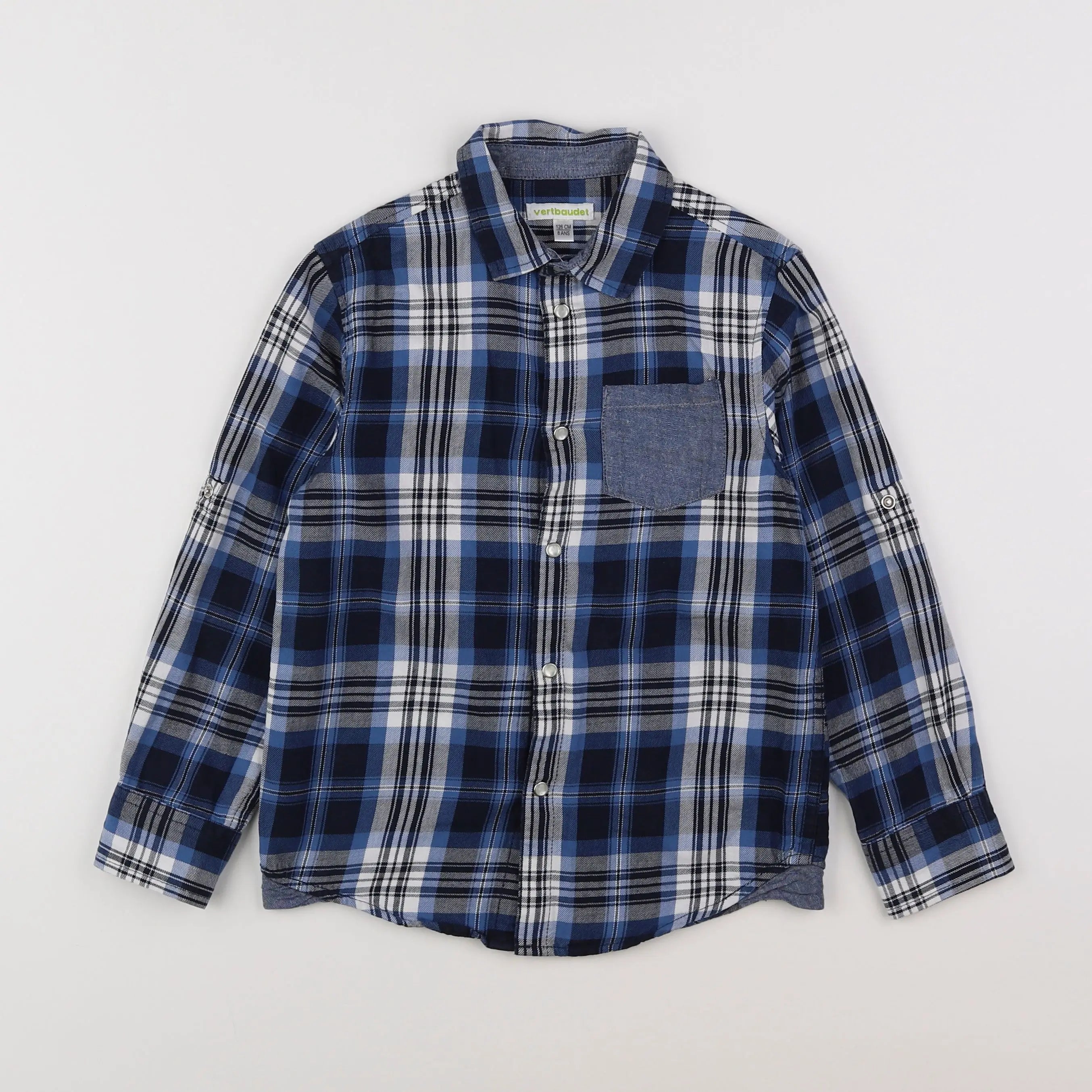 Vertbaudet - chemise bleu - 8 ans