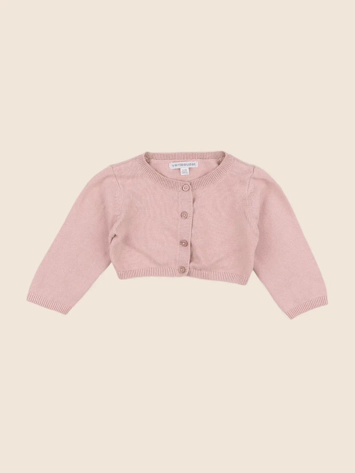 Vertbaudet - gilet rose - 12 mois