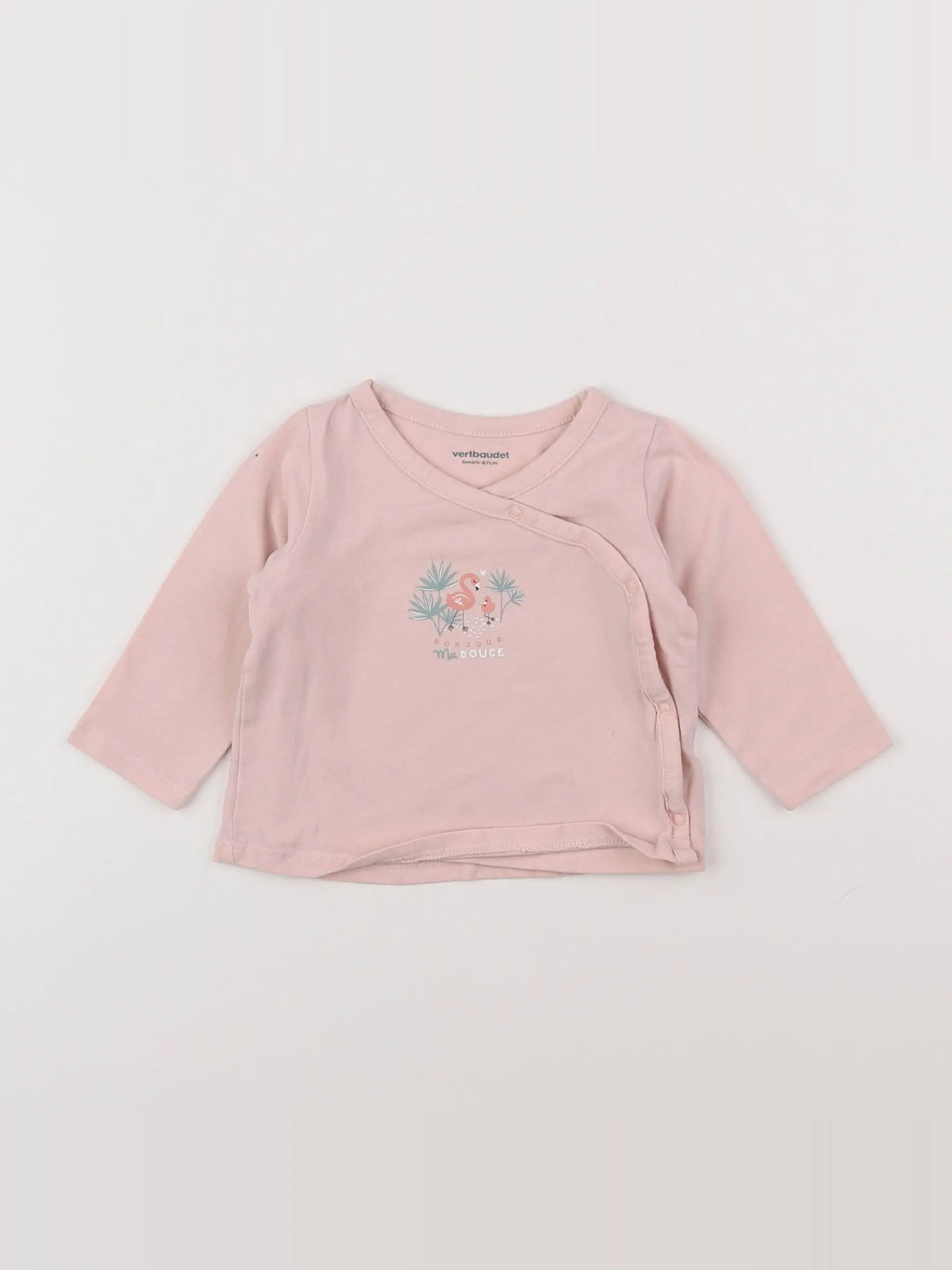Vertbaudet - tee-shirt rose - 6 mois