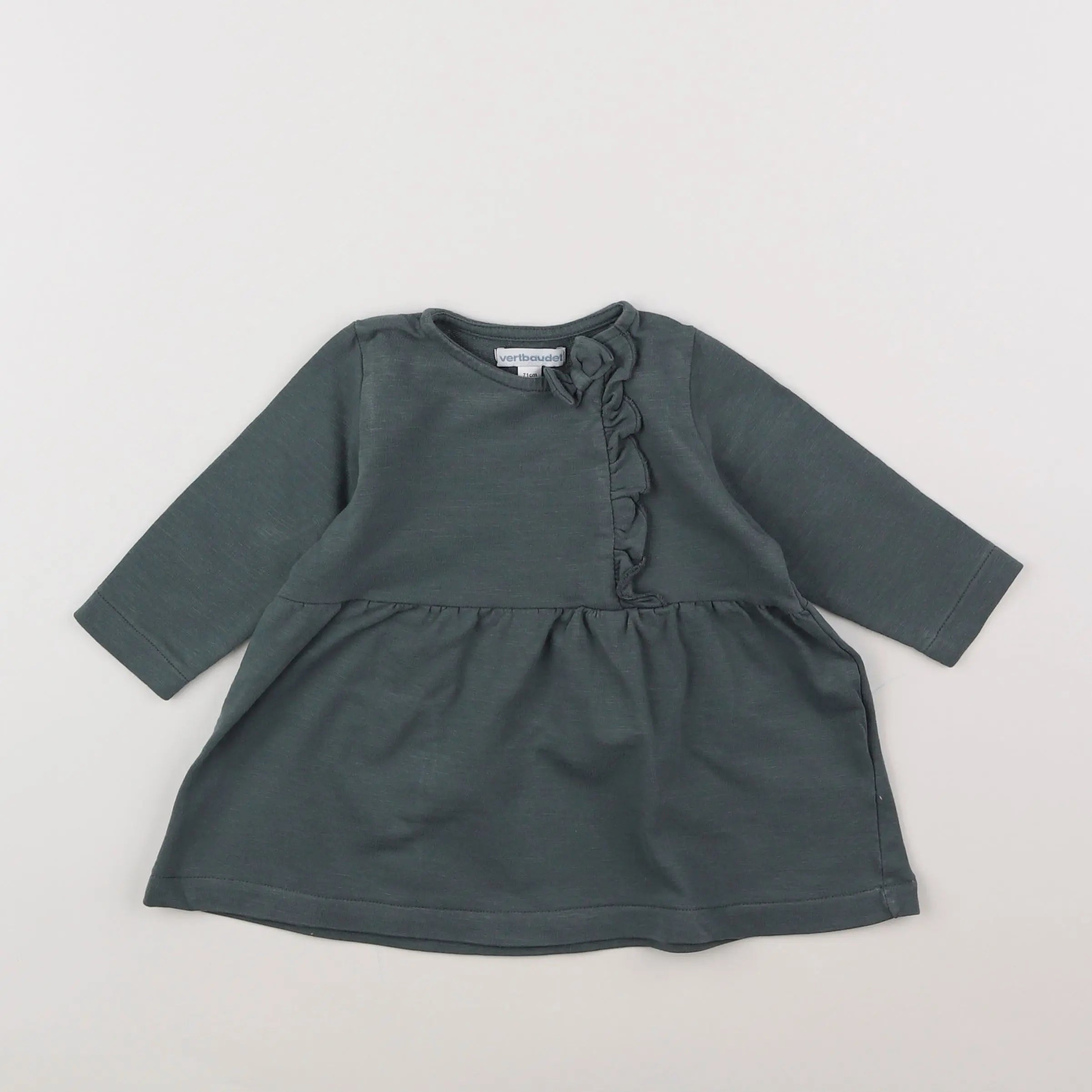 Vertbaudet - robe vert - 9 mois