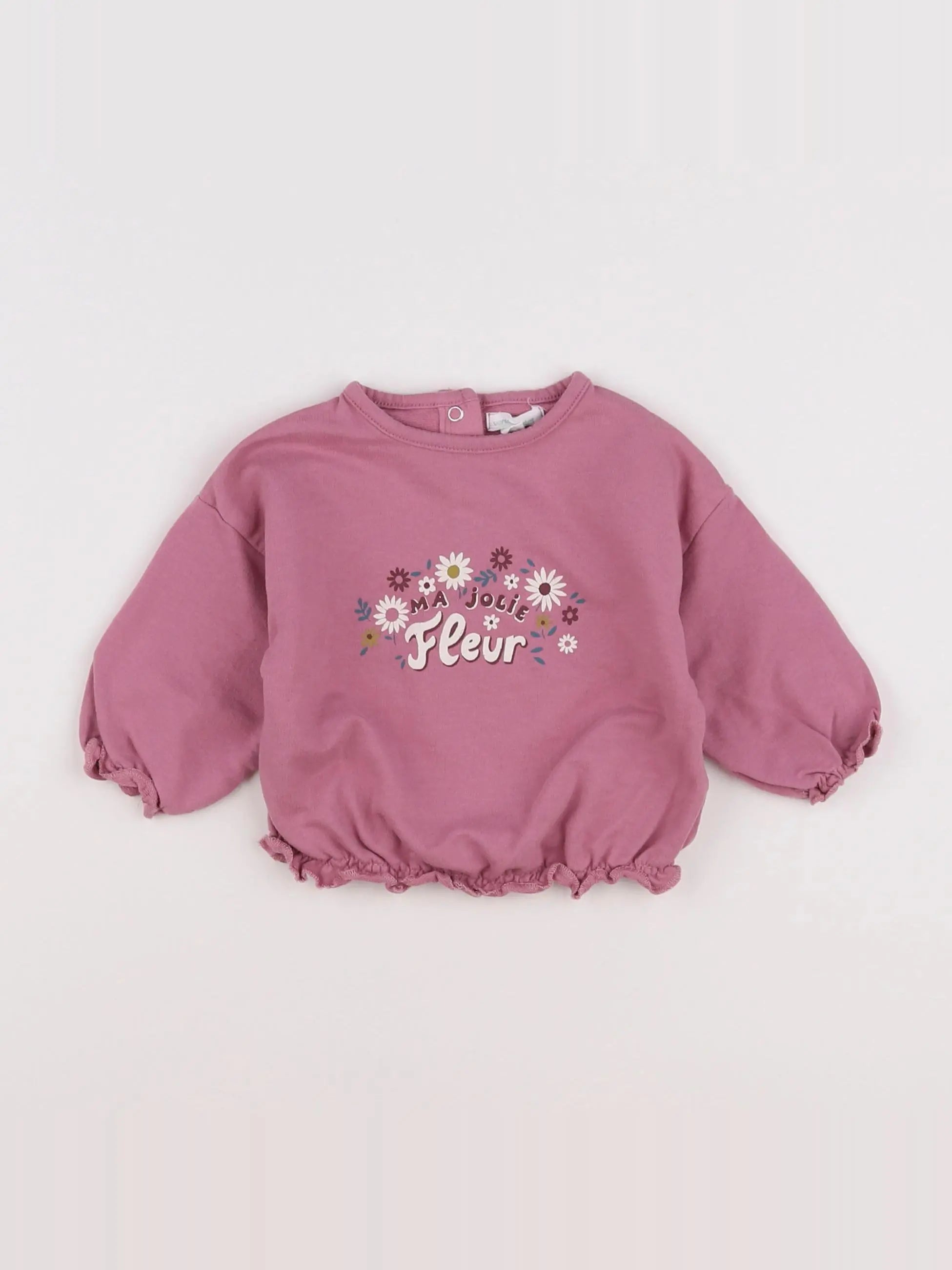 Vertbaudet - sweat rose - 6 mois