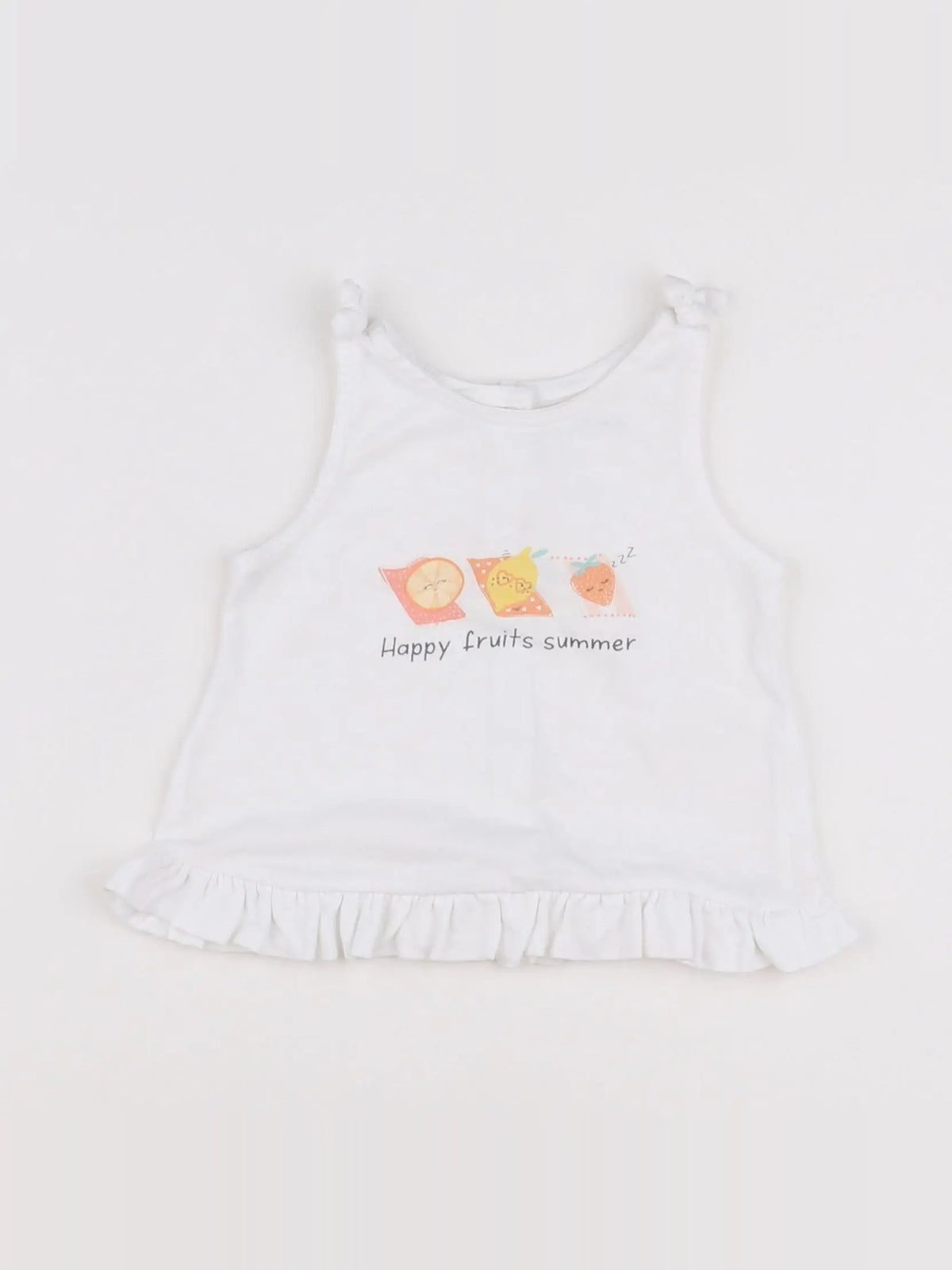 Vertbaudet - débardeur blanc, orange - 12 mois