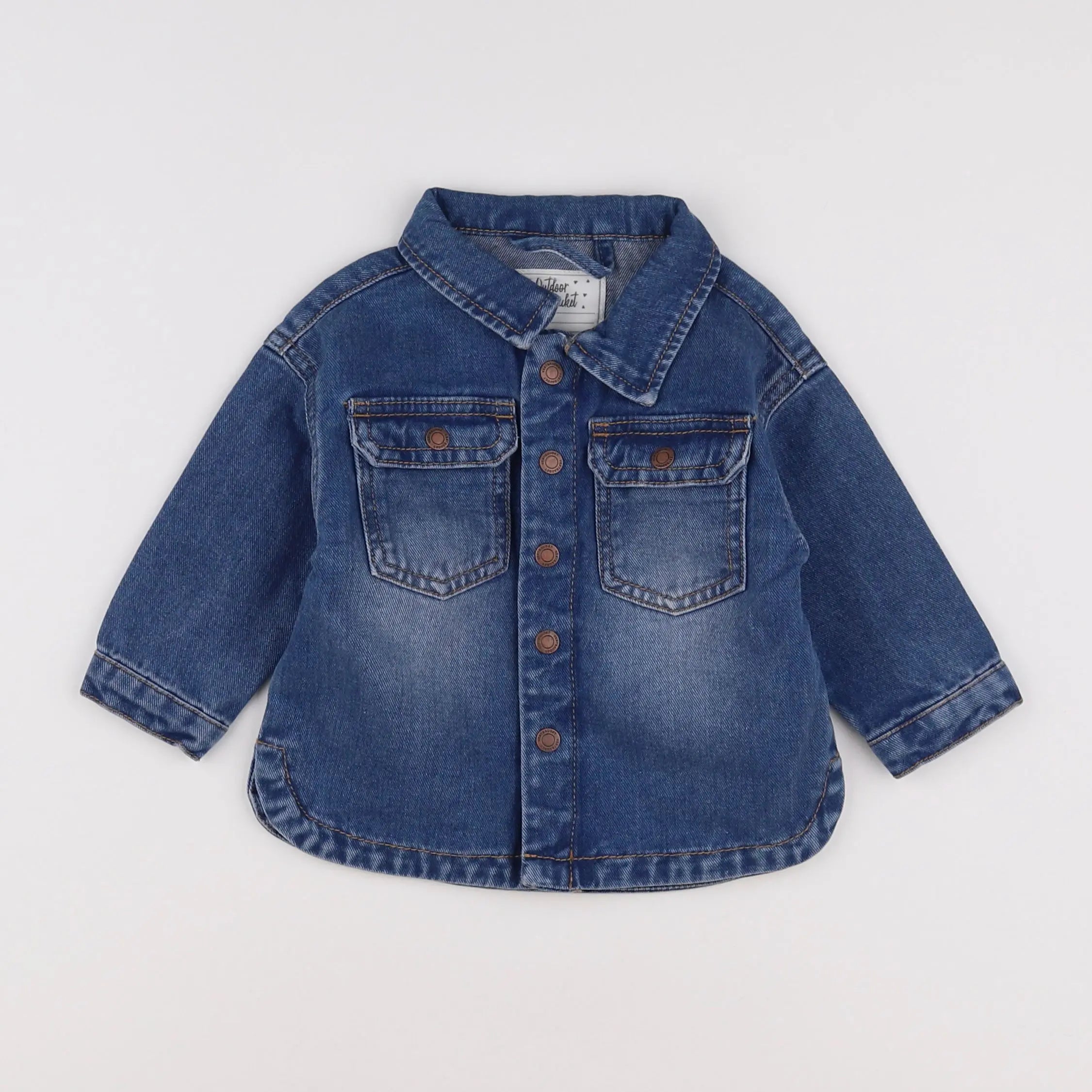 Vertbaudet - chemise bleu - 9 mois
