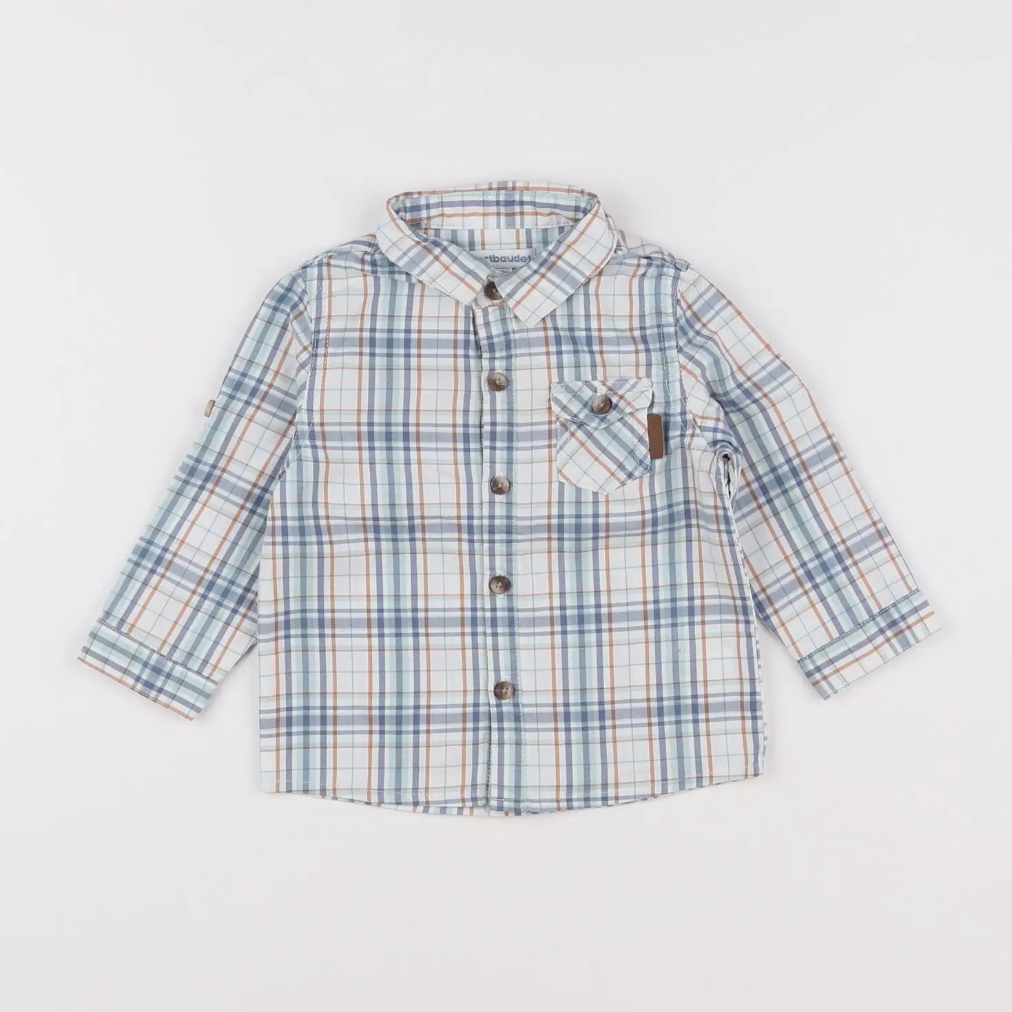 Vertbaudet - chemise multicolore - 12 mois