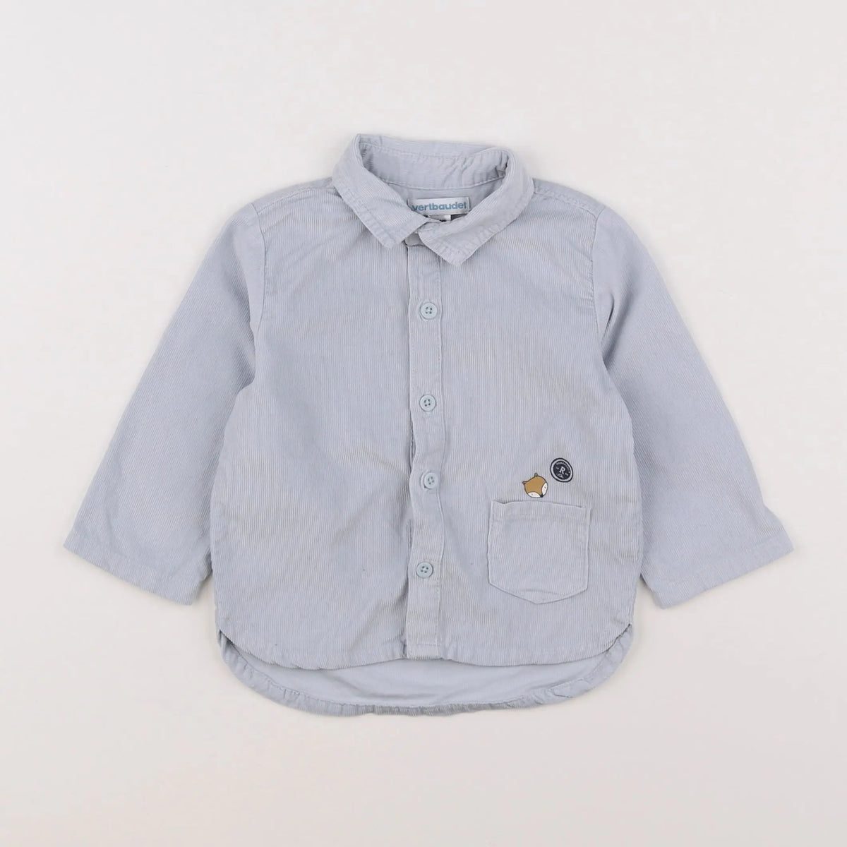 Vertbaudet - chemise bleu - 12 mois