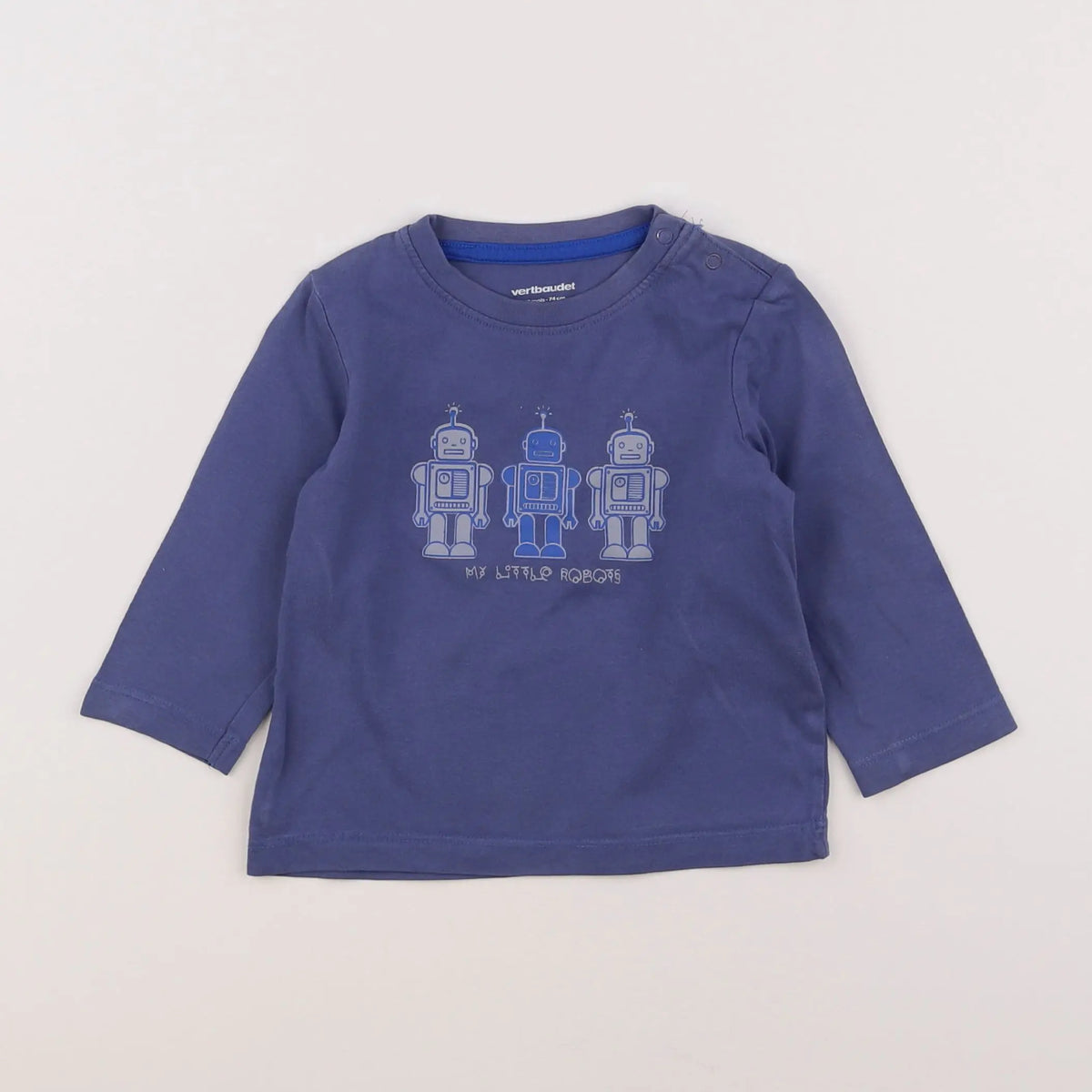 Vertbaudet - tee-shirt bleu - 12 mois