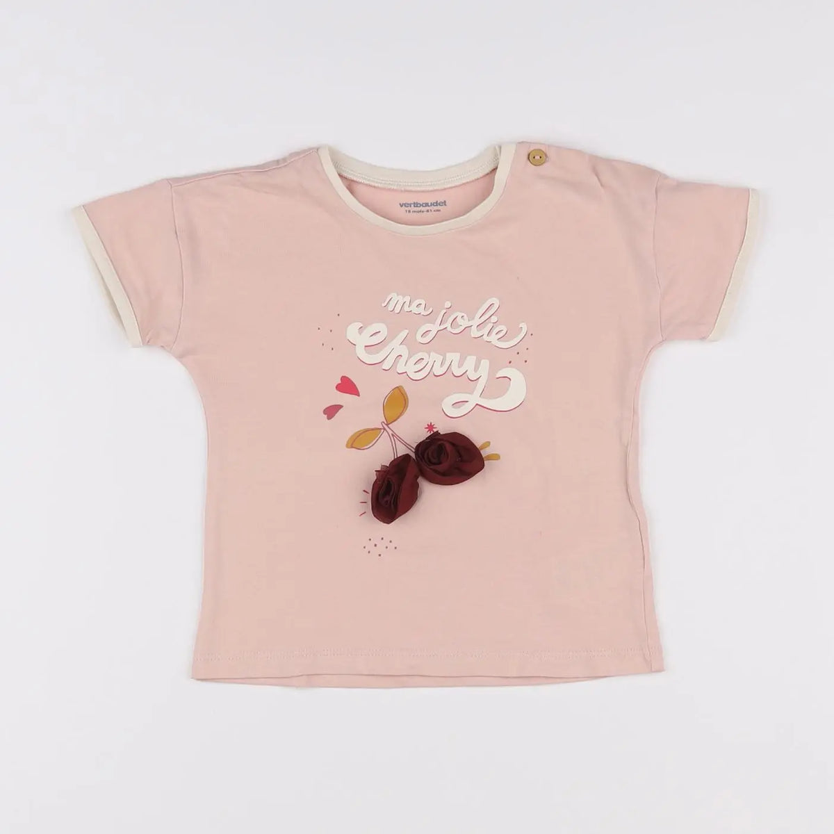 Vertbaudet - tee-shirt rose - 18 mois