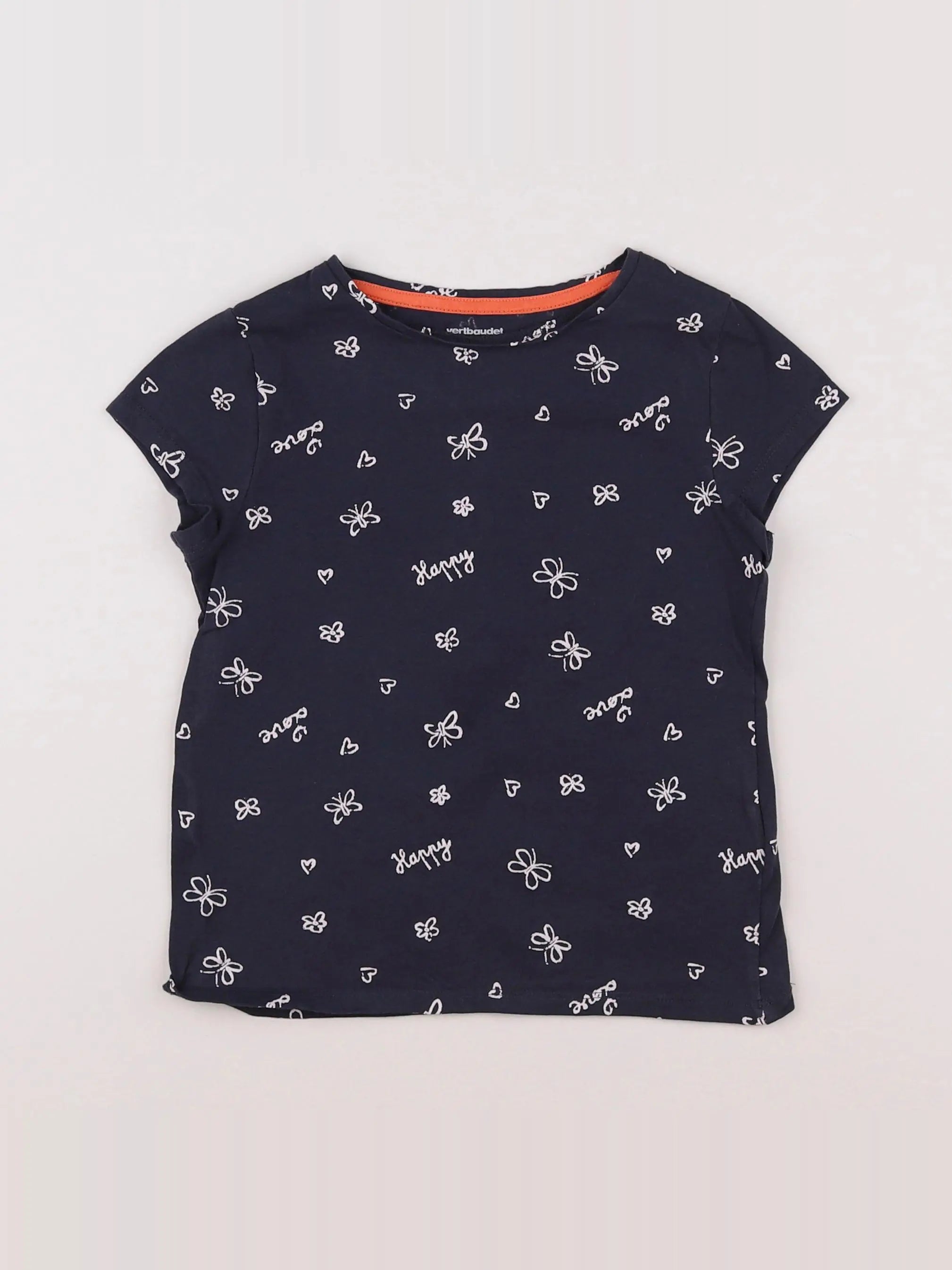 Vertbaudet - tee-shirt bleu, blanc - 6 ans