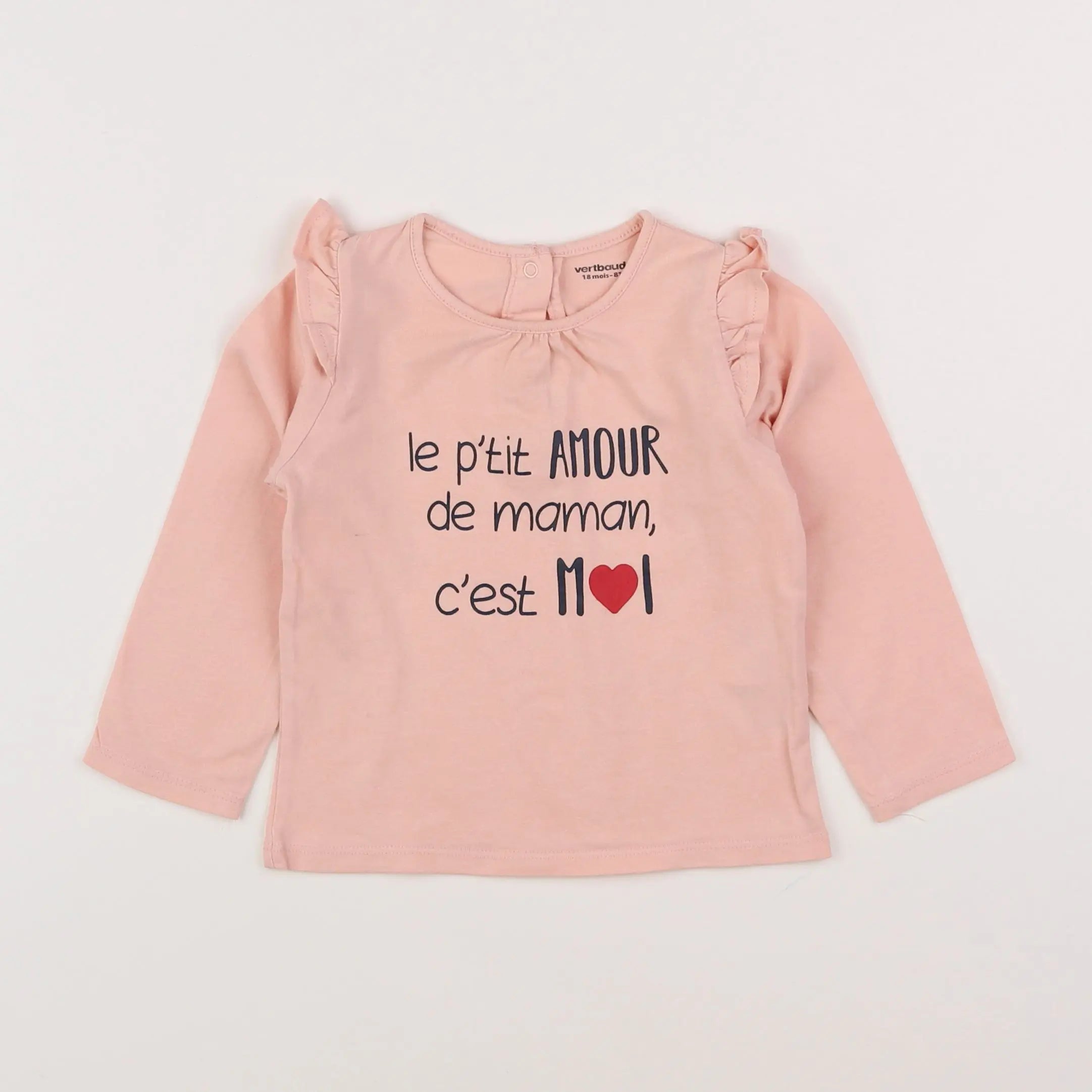 Vertbaudet - tee-shirt rose - 18 mois