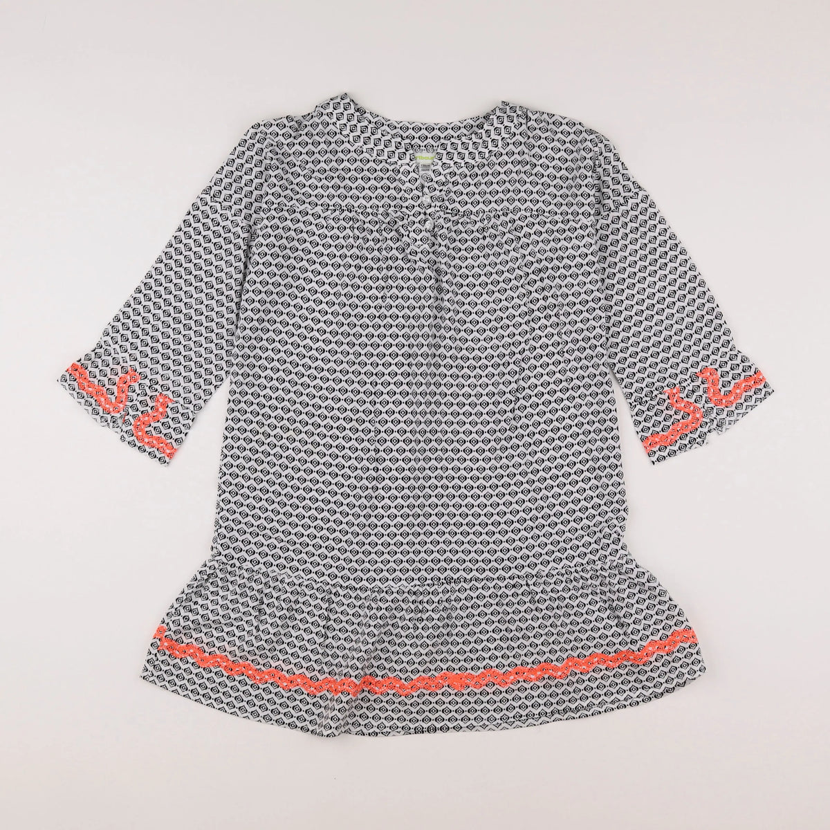 Vertbaudet - robe blanc, noir - 10 ans