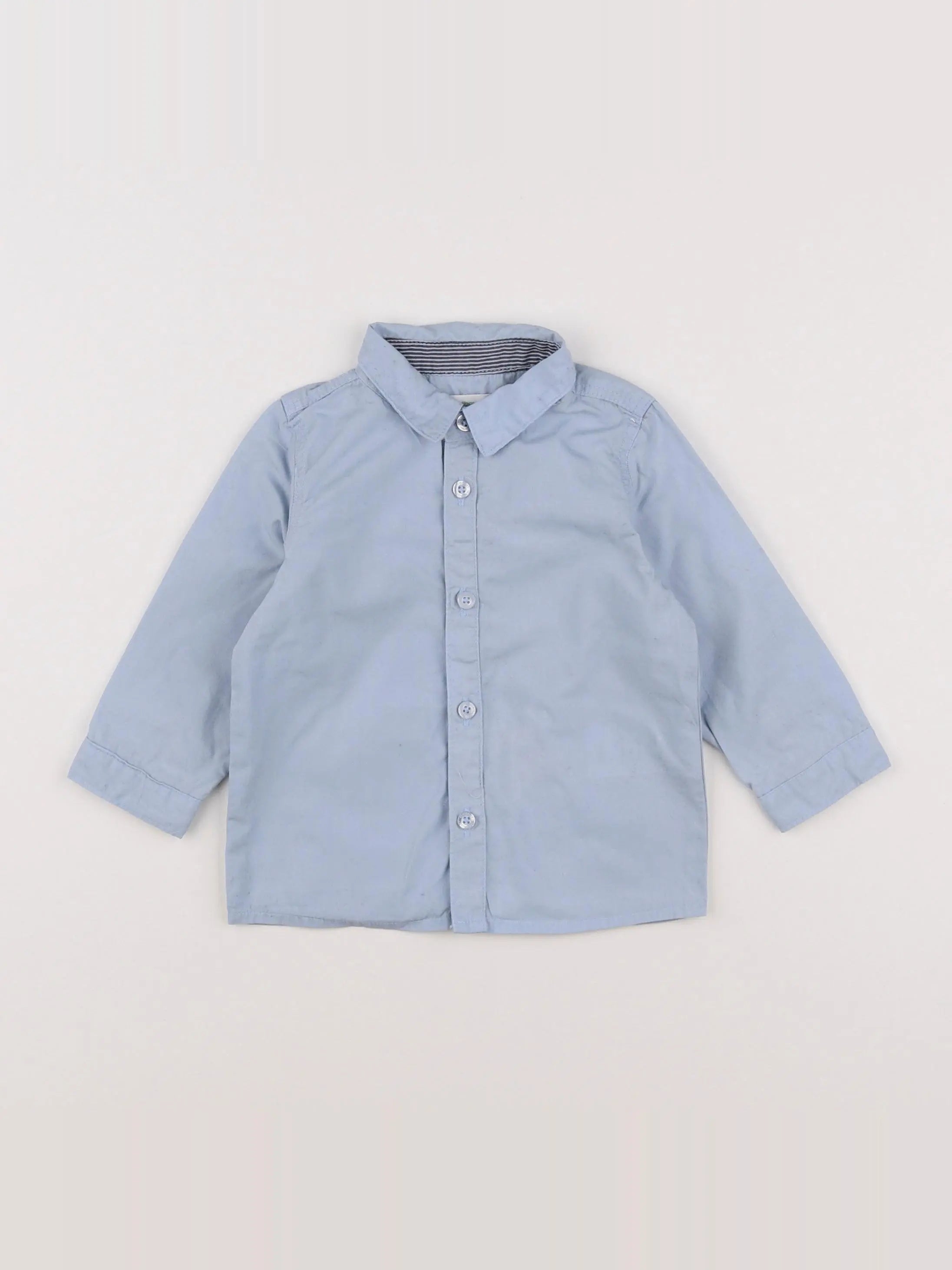 Vertbaudet - chemise bleu - 12 mois