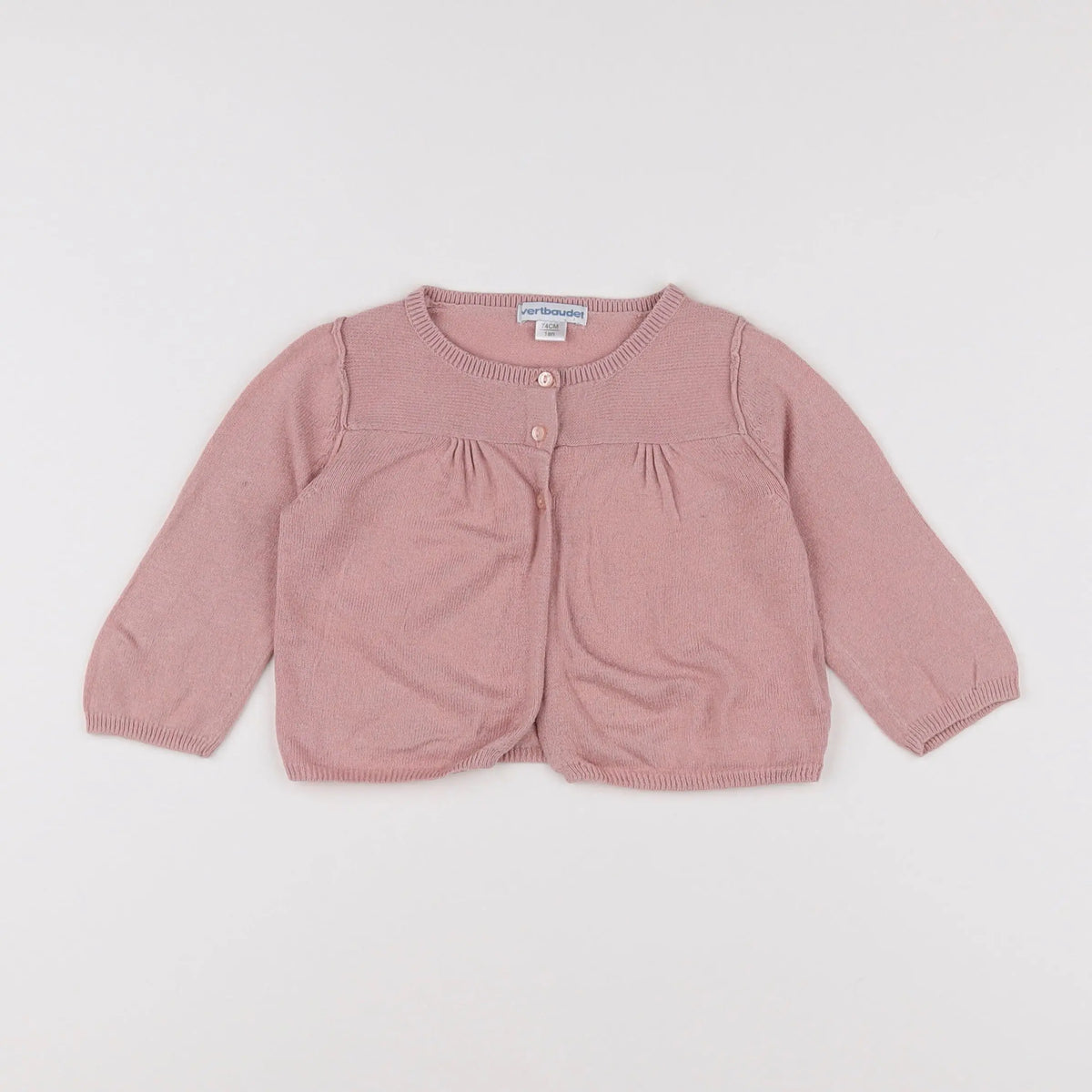 Vertbaudet - gilet rose - 12 mois