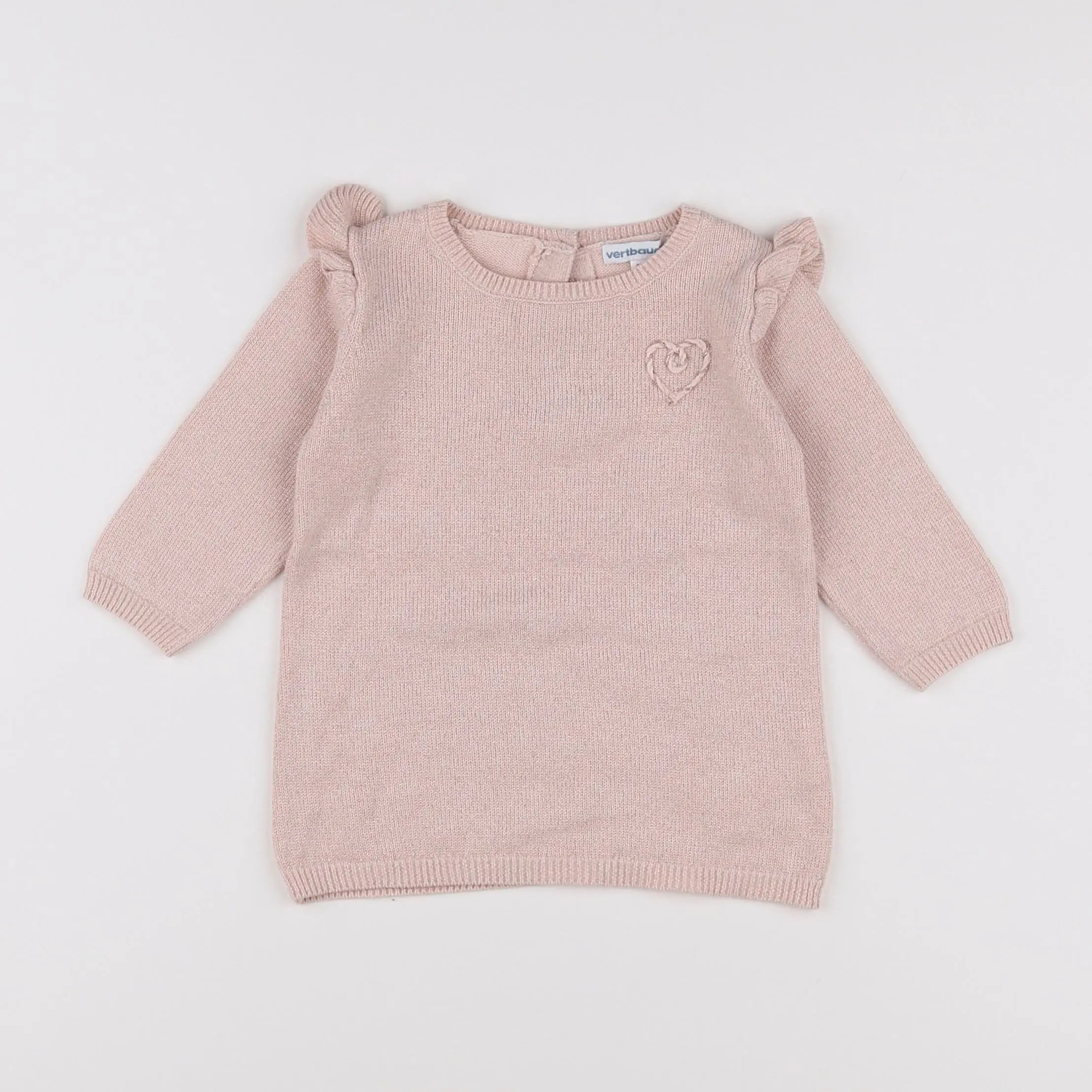 Vertbaudet - robe rose, or - 6 mois