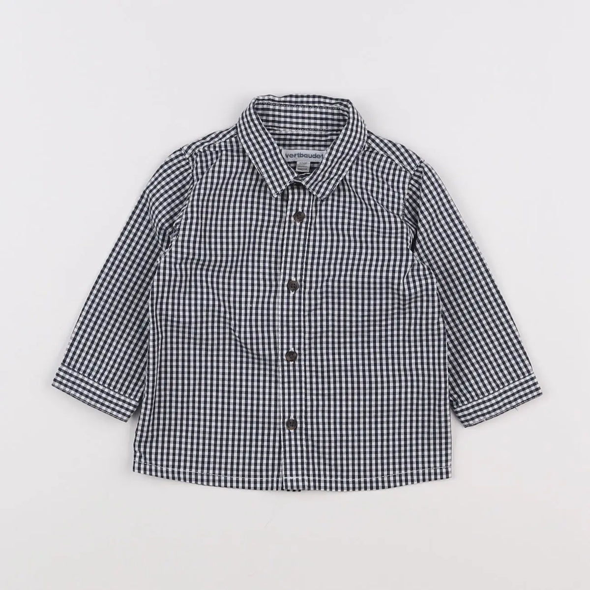 Vertbaudet - chemise bleu, blanc - 6 mois