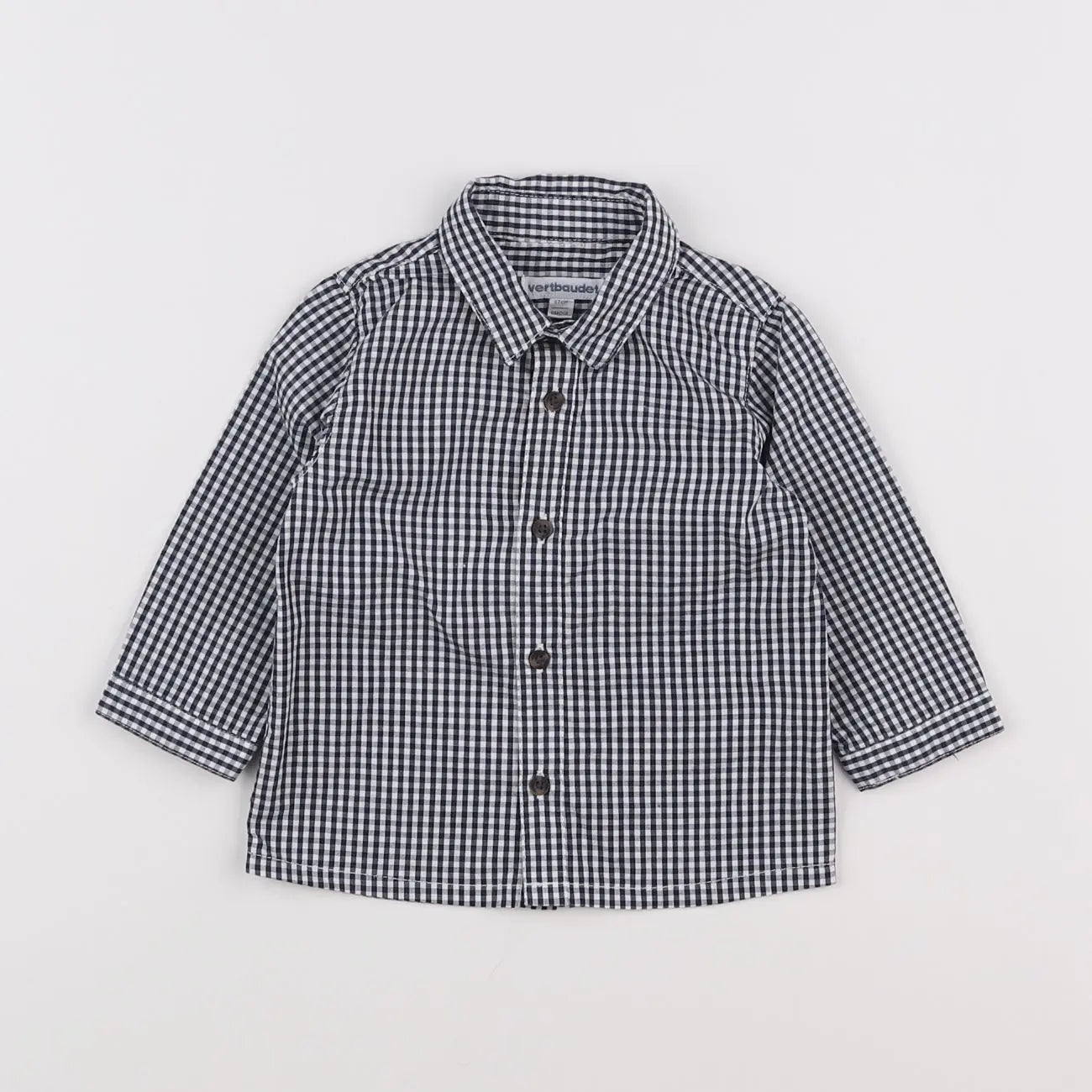 Vertbaudet - chemise bleu, blanc - 6 mois