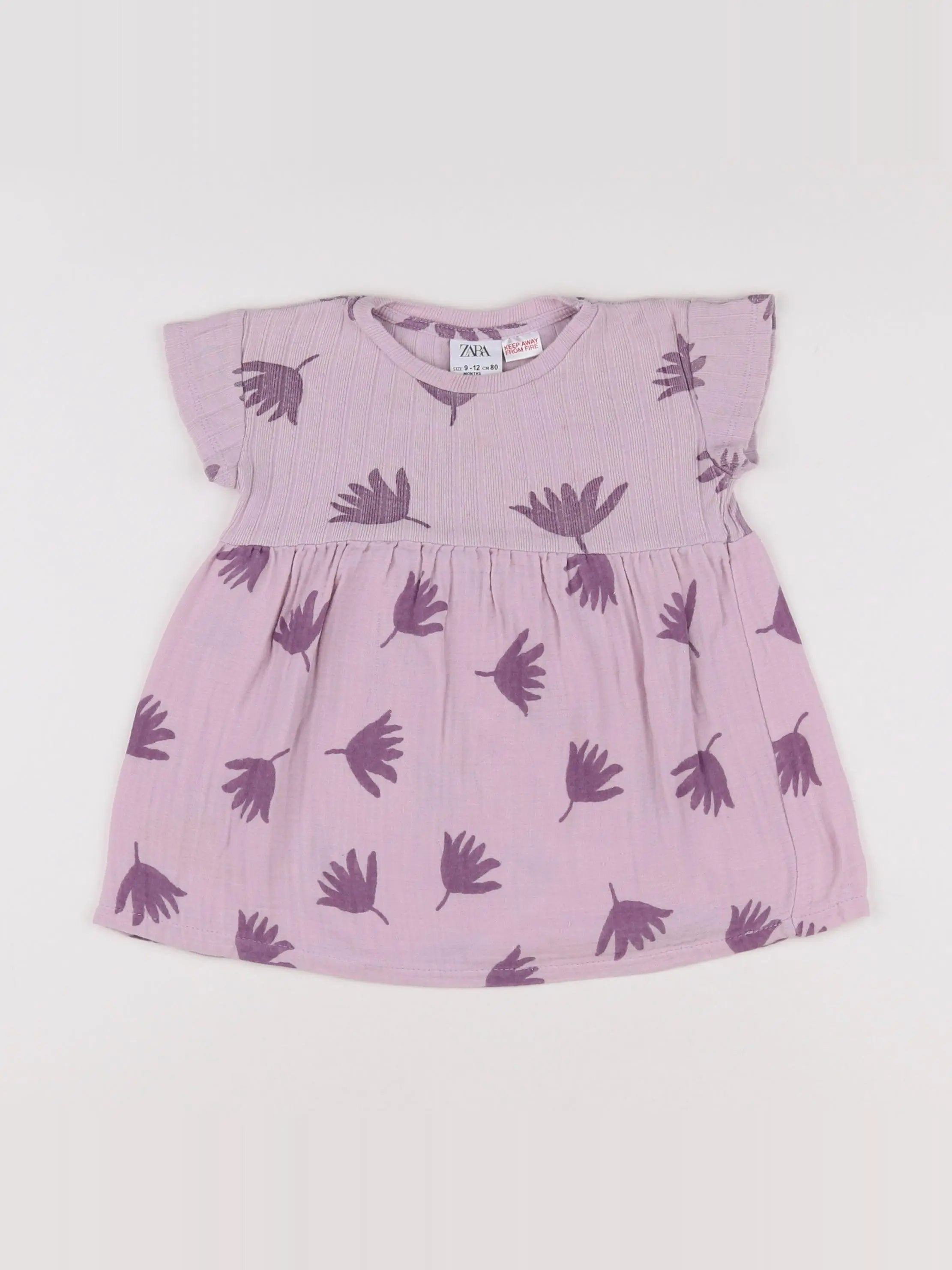 Zara - robe violet - 9/12 mois