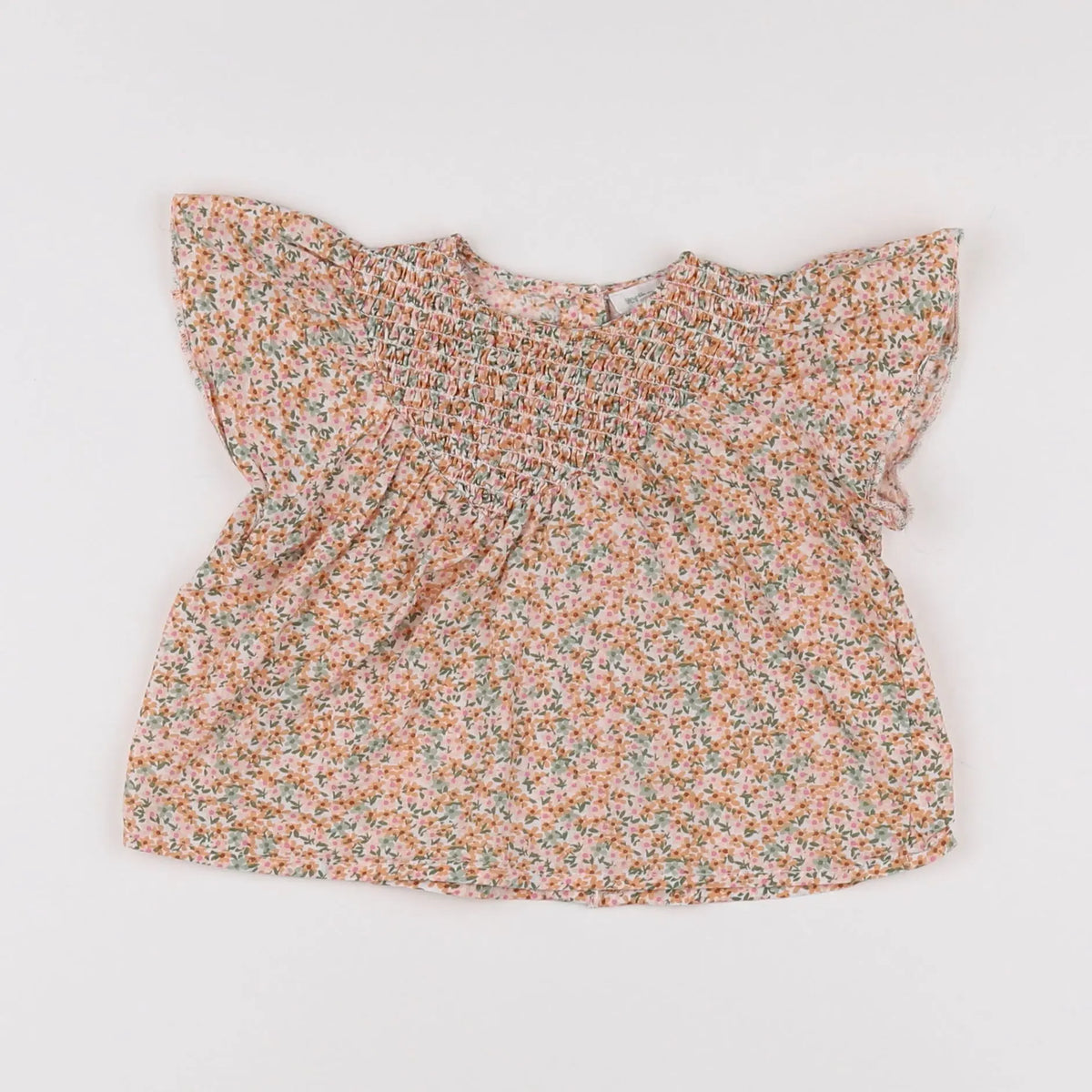 Vertbaudet - blouse orange, vert - 6 mois