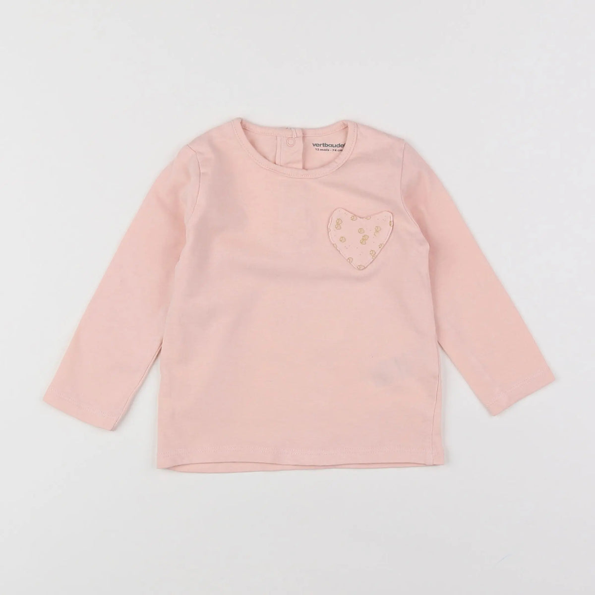 Vertbaudet - tee-shirt rose - 12 mois