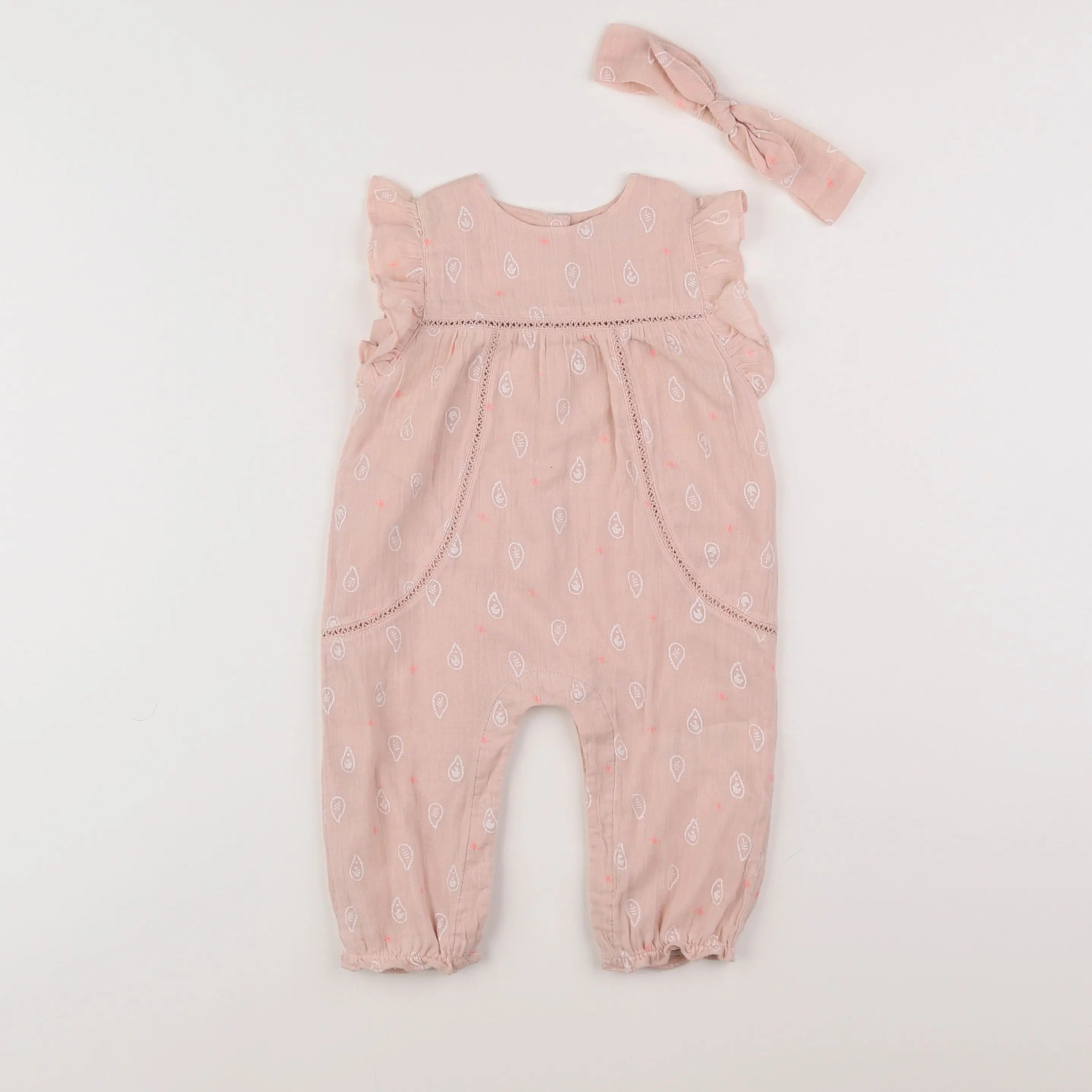 Vertbaudet - salopette rose - 6 mois