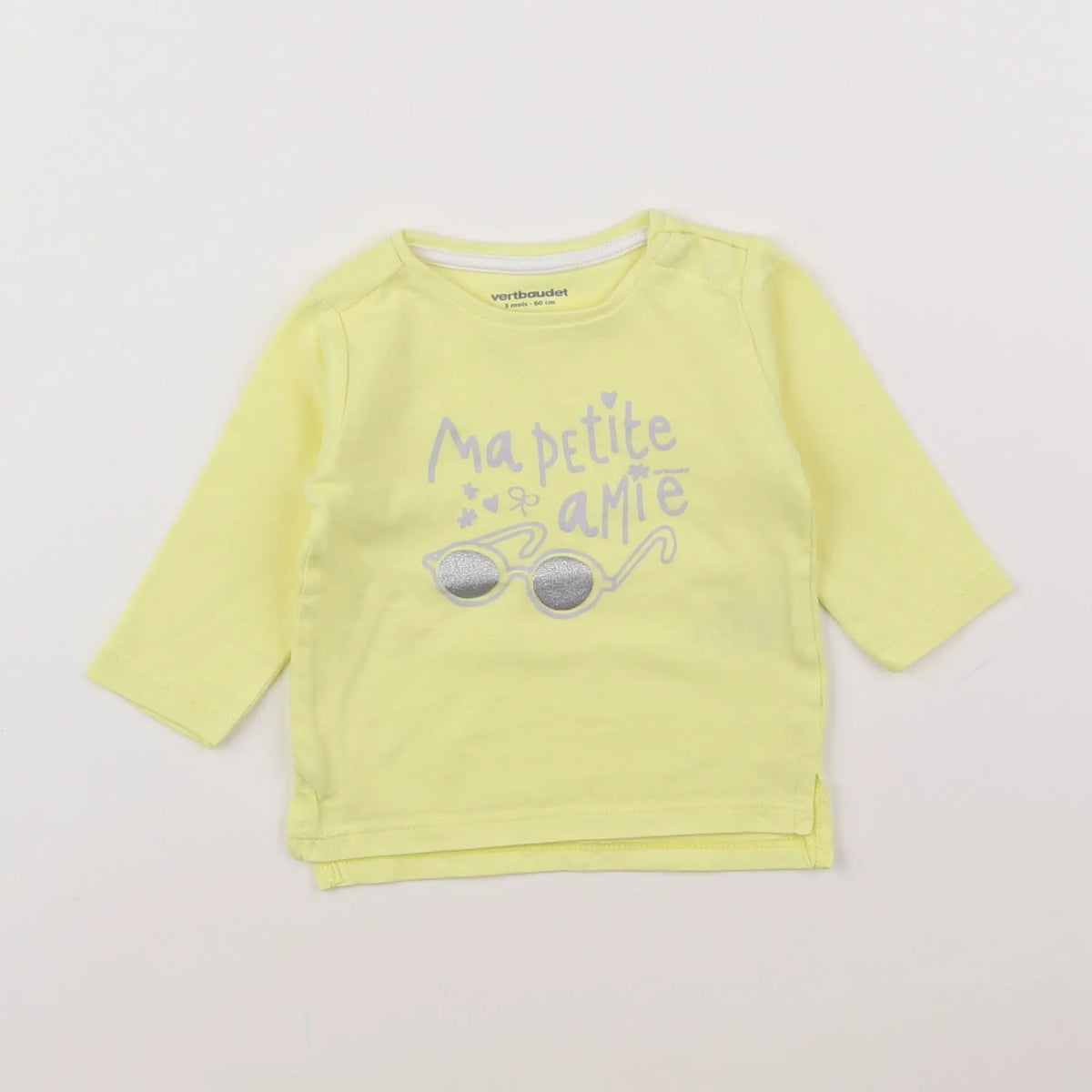 Vertbaudet - tee-shirt jaune - 3 mois