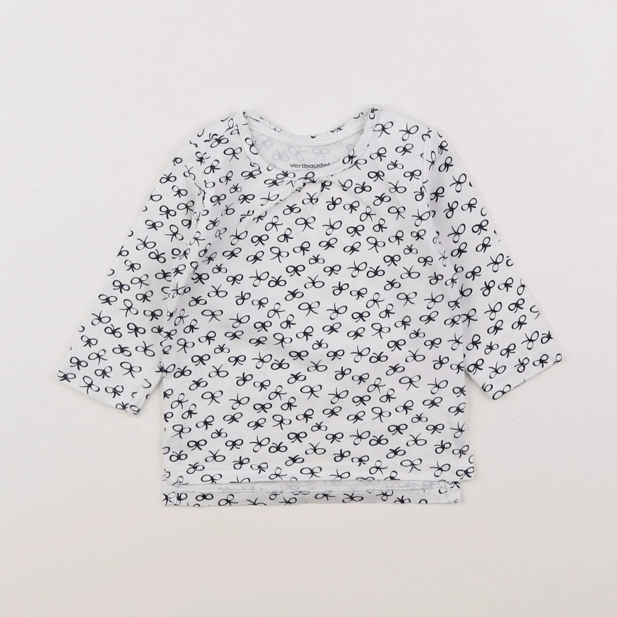 Vertbaudet - tee-shirt blanc, bleu - 3 mois