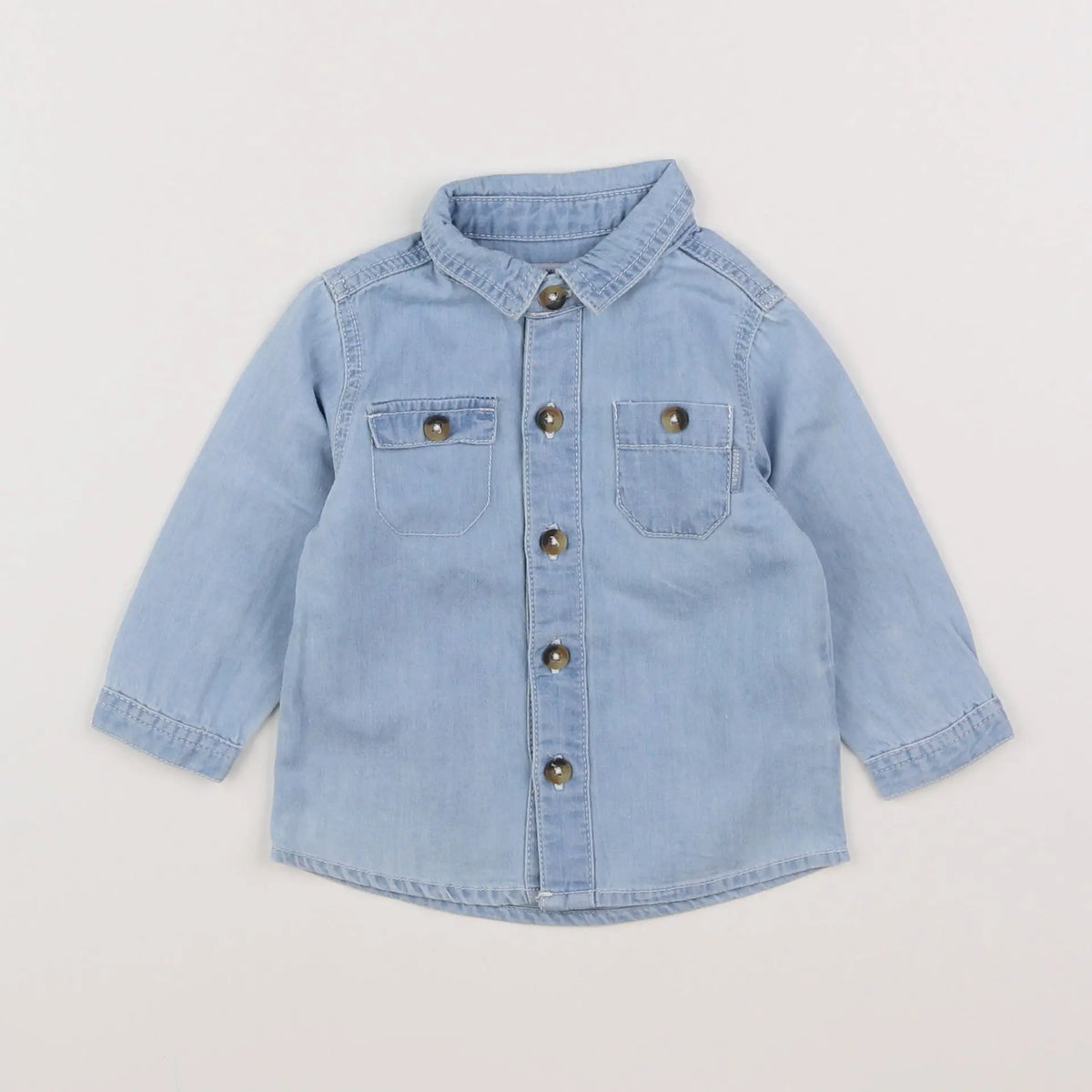 Vertbaudet - chemise bleu - 6 mois
