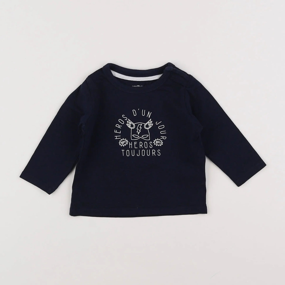 Vertbaudet - tee-shirt bleu - 3 mois